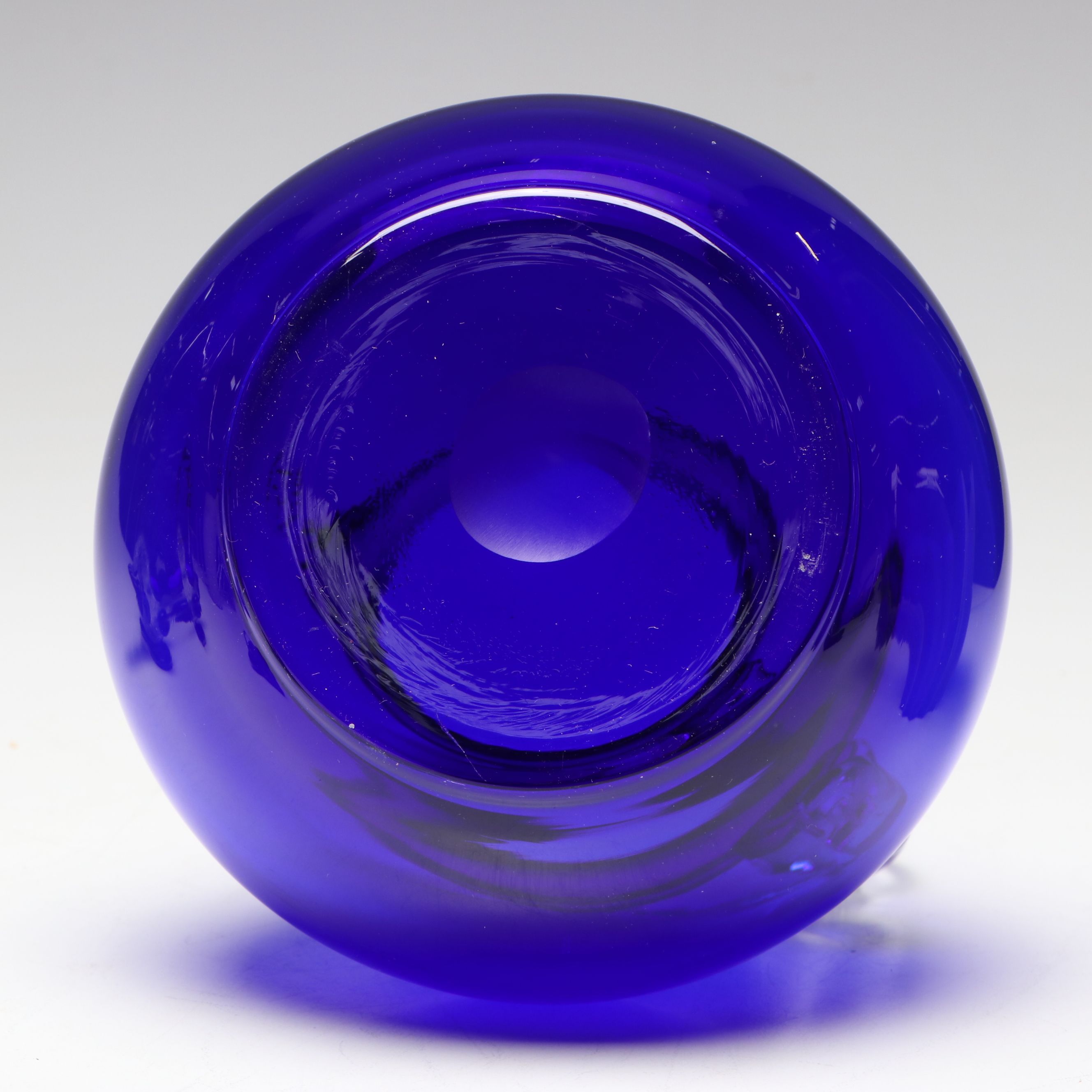 Polish Blown Glass Pitcher and More Cobalt Glass Figurines and Tableware
