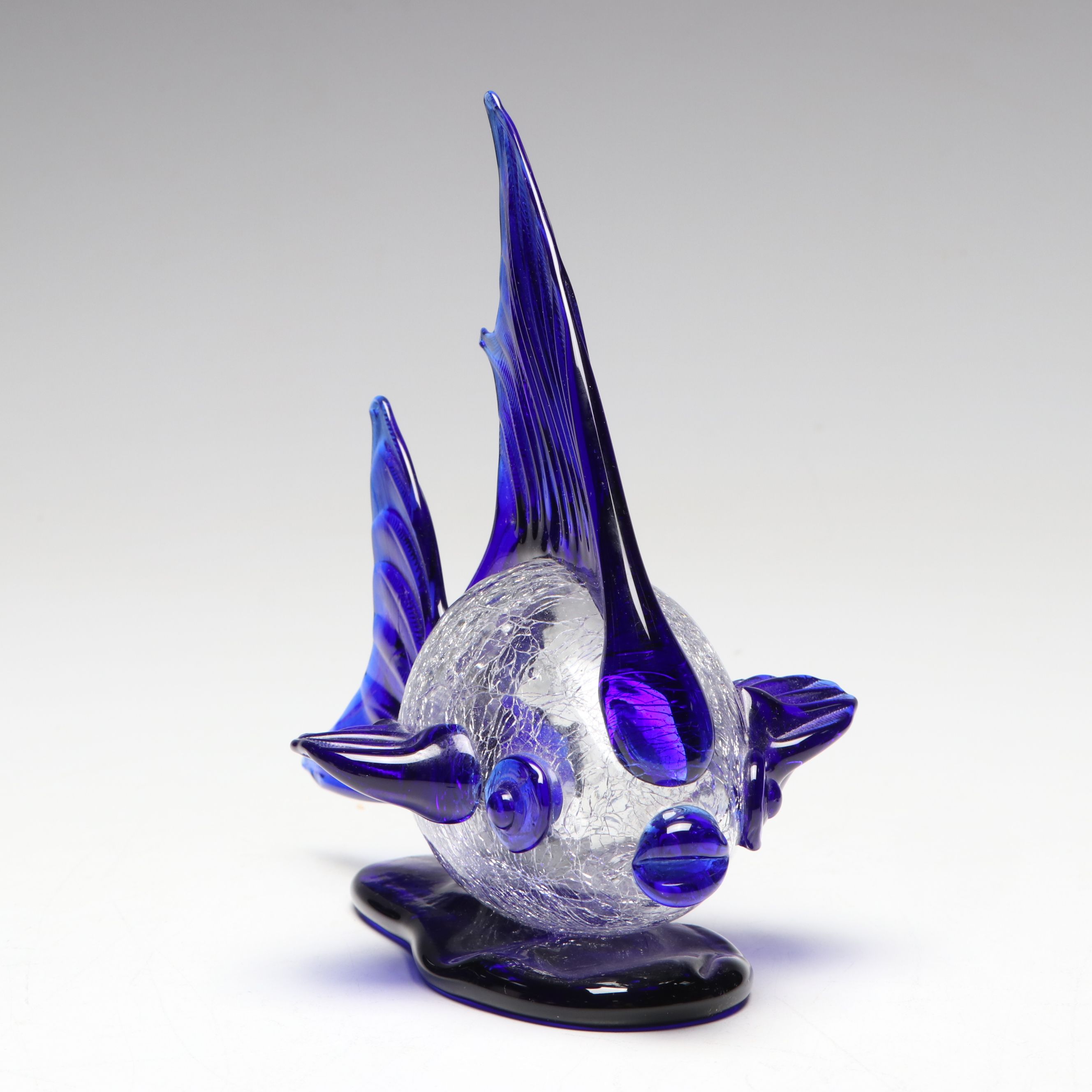 Polish Blown Glass Pitcher and More Cobalt Glass Figurines and Tableware