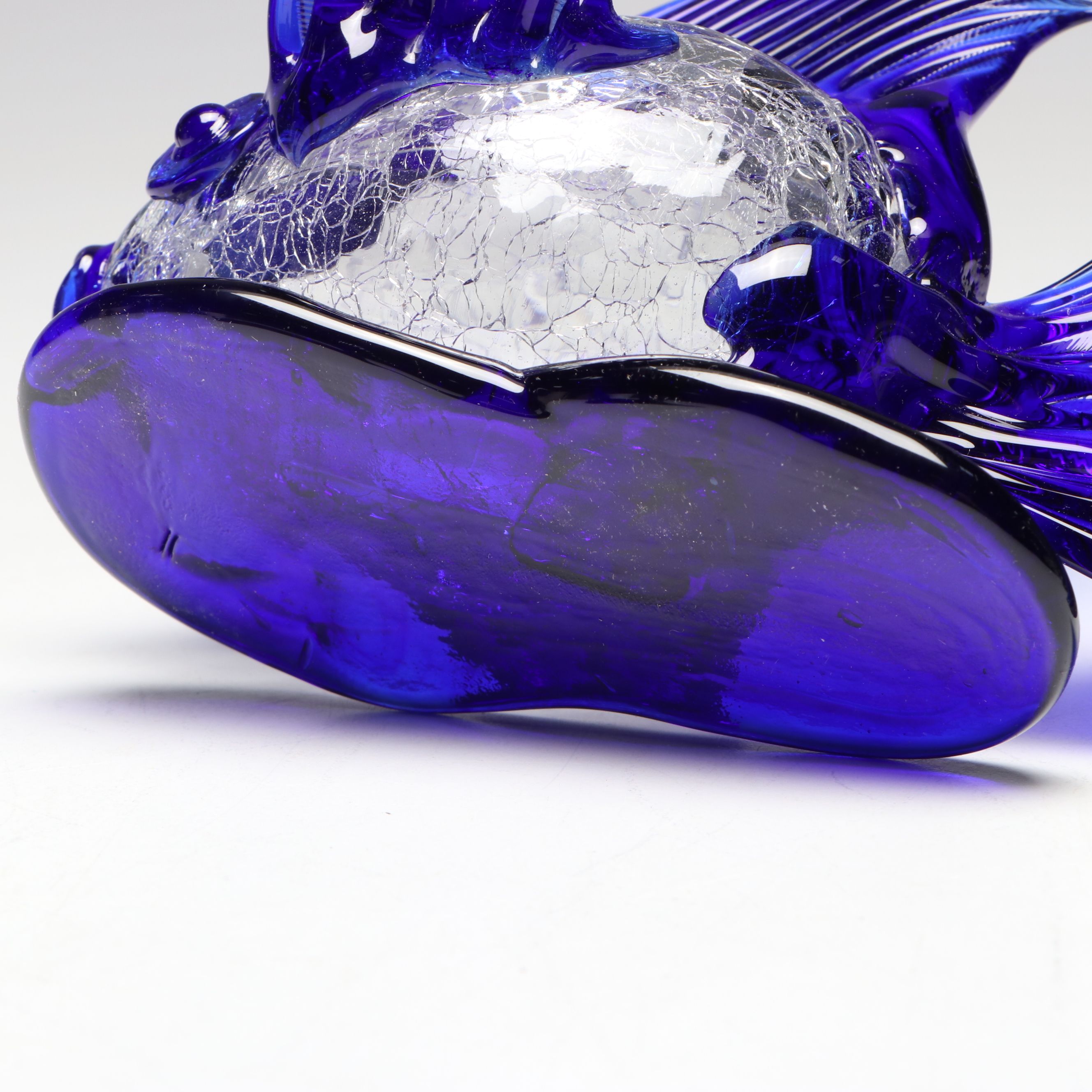 Polish Blown Glass Pitcher and More Cobalt Glass Figurines and Tableware