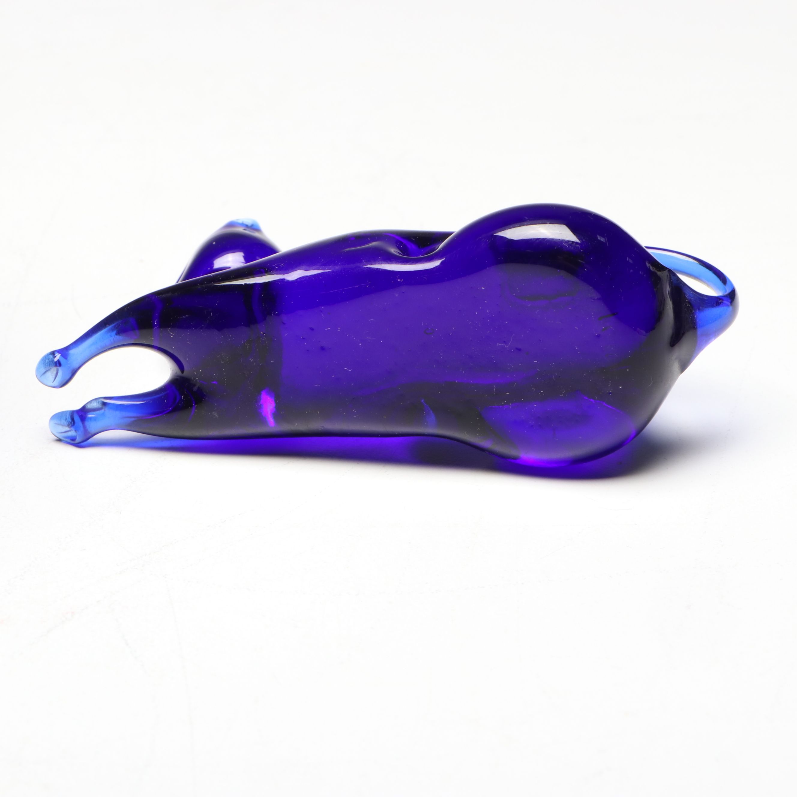 Polish Blown Glass Pitcher and More Cobalt Glass Figurines and Tableware