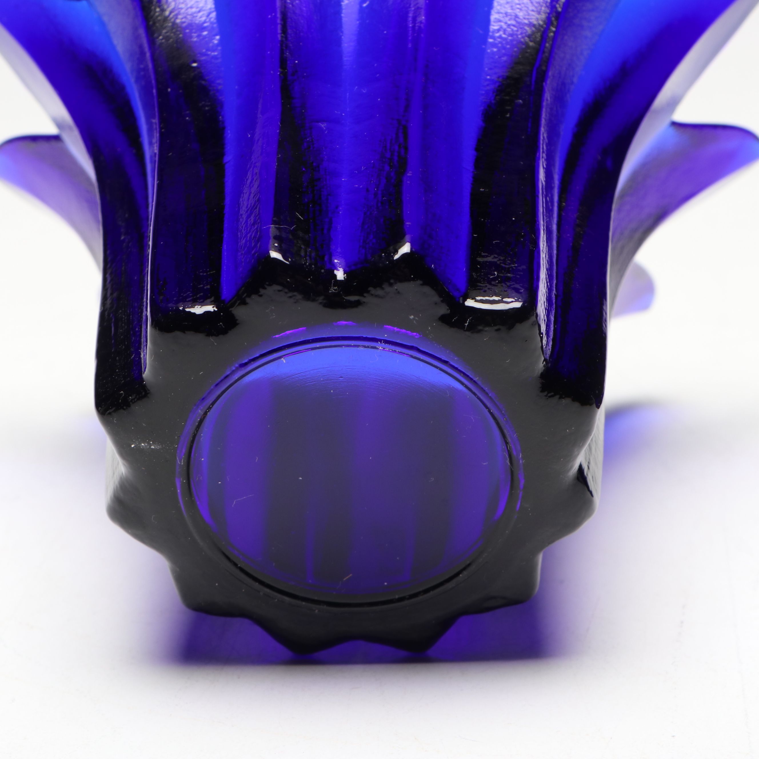 Polish Blown Glass Pitcher and More Cobalt Glass Figurines and Tableware