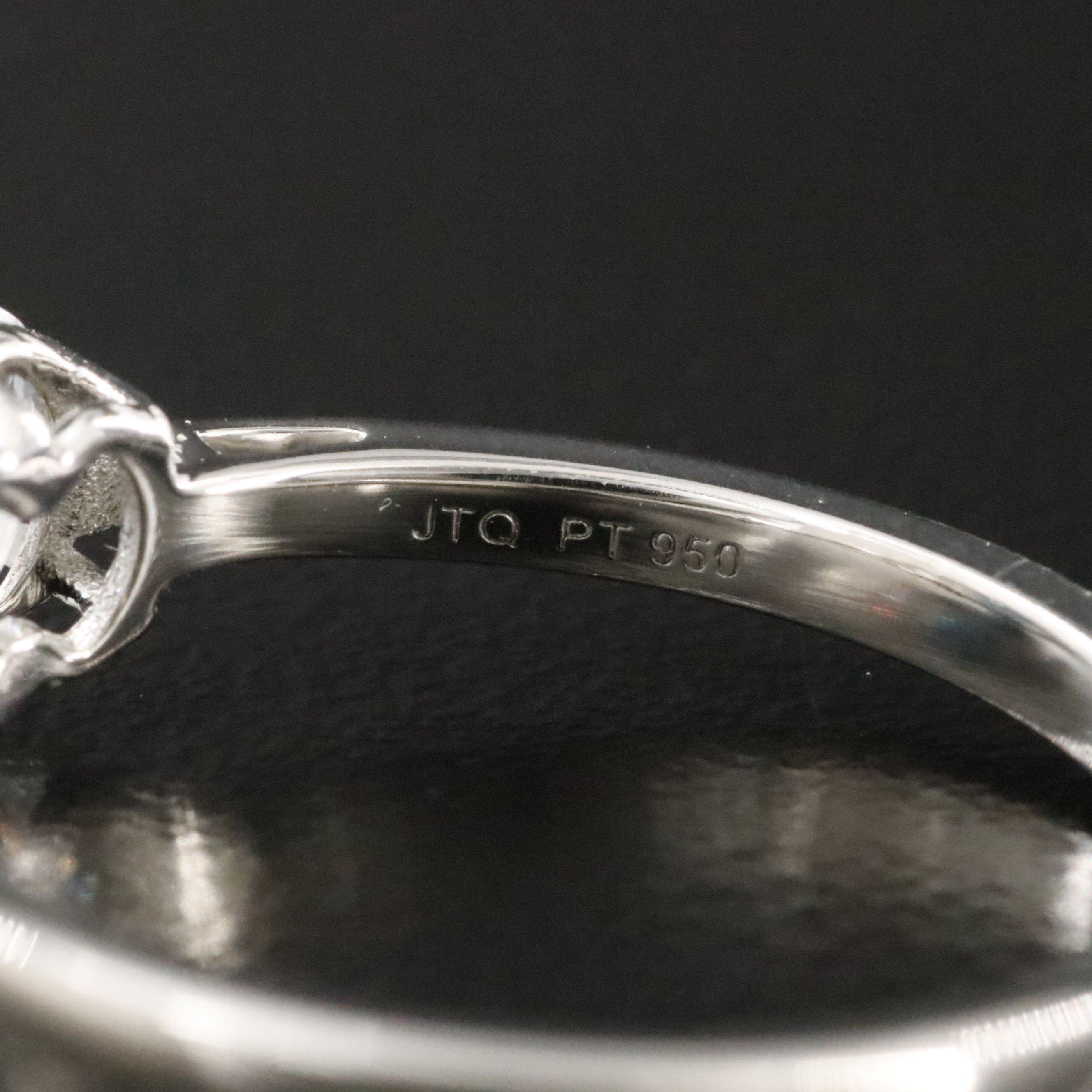 Platinum 1.16 CT Sapphire and White Sapphire Ring