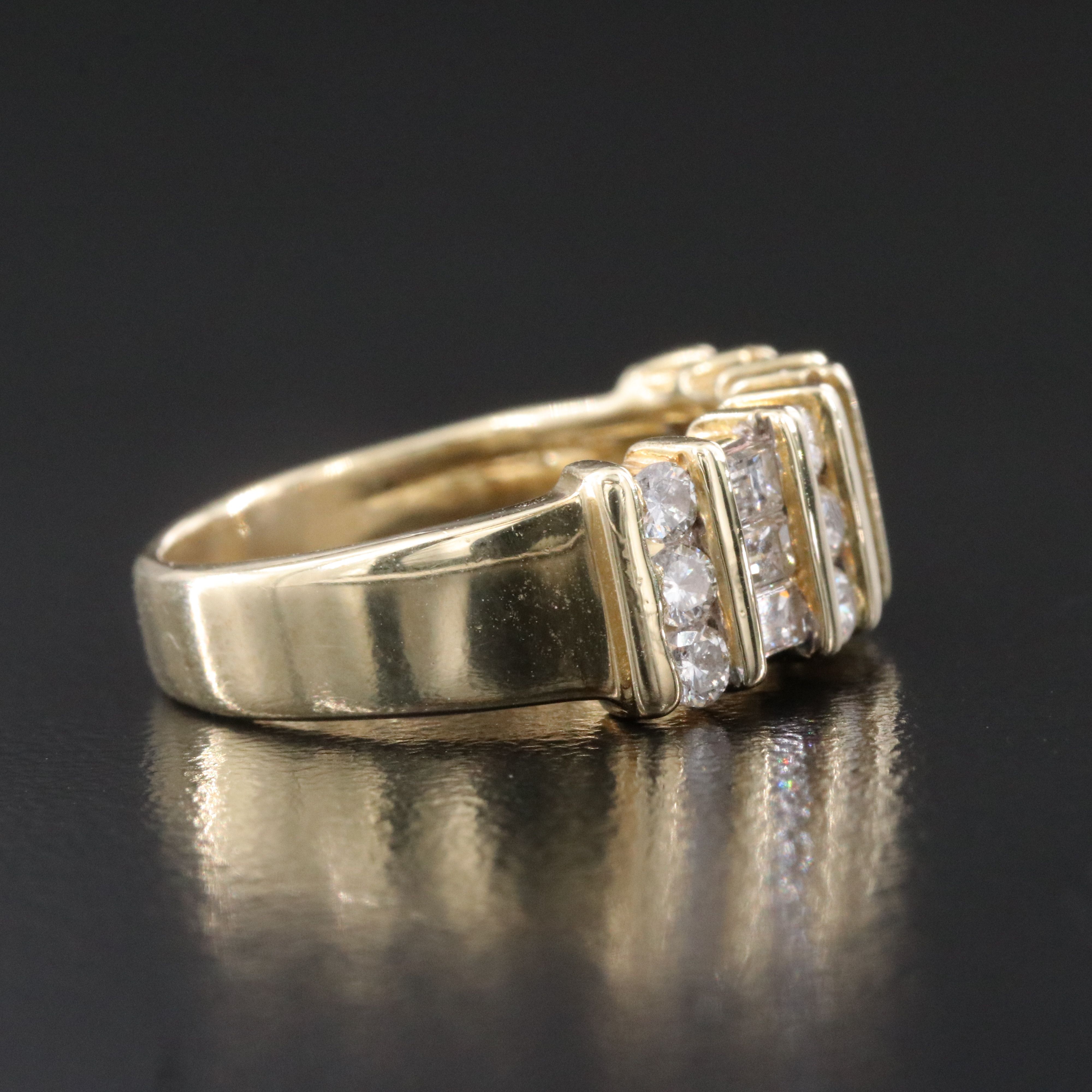 14K 1.02 CTW Diamond Vertical Channel Ring