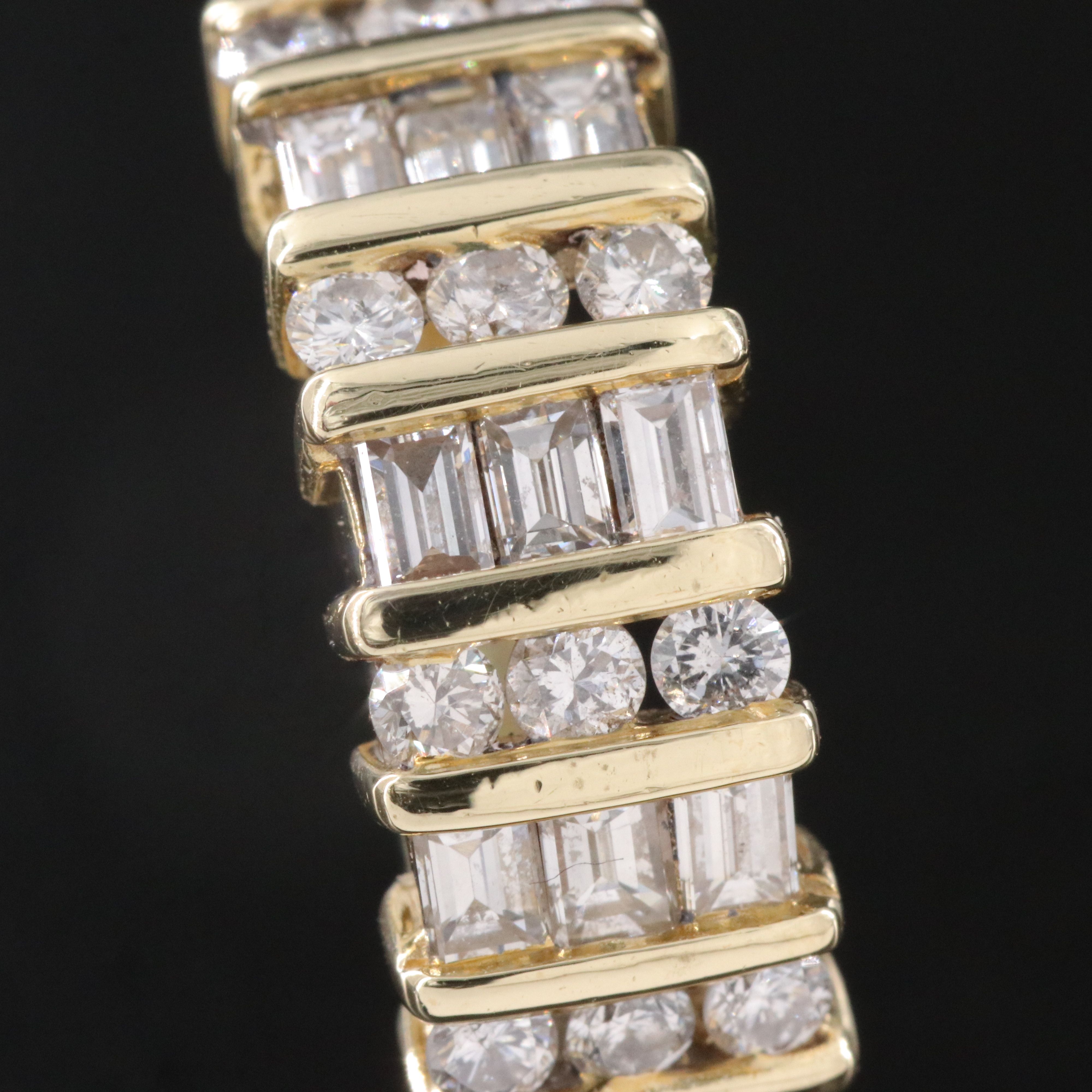 14K 1.02 CTW Diamond Vertical Channel Ring