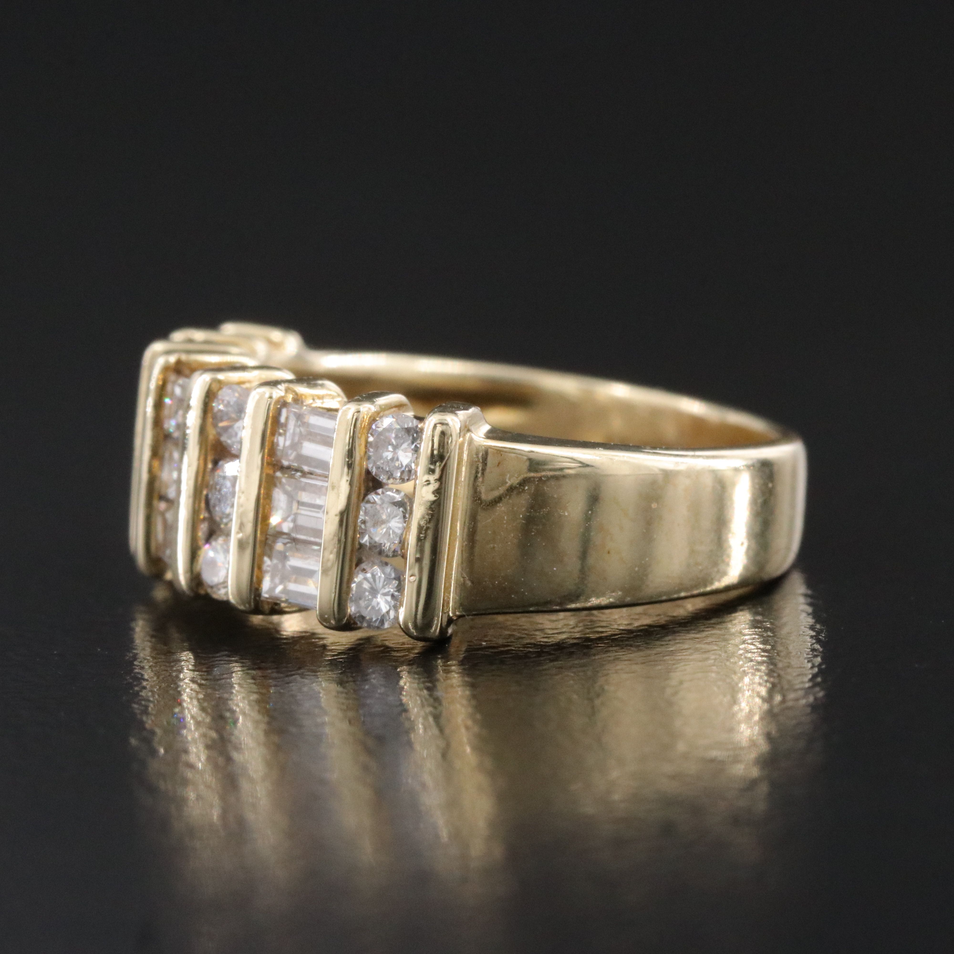 14K 1.02 CTW Diamond Vertical Channel Ring
