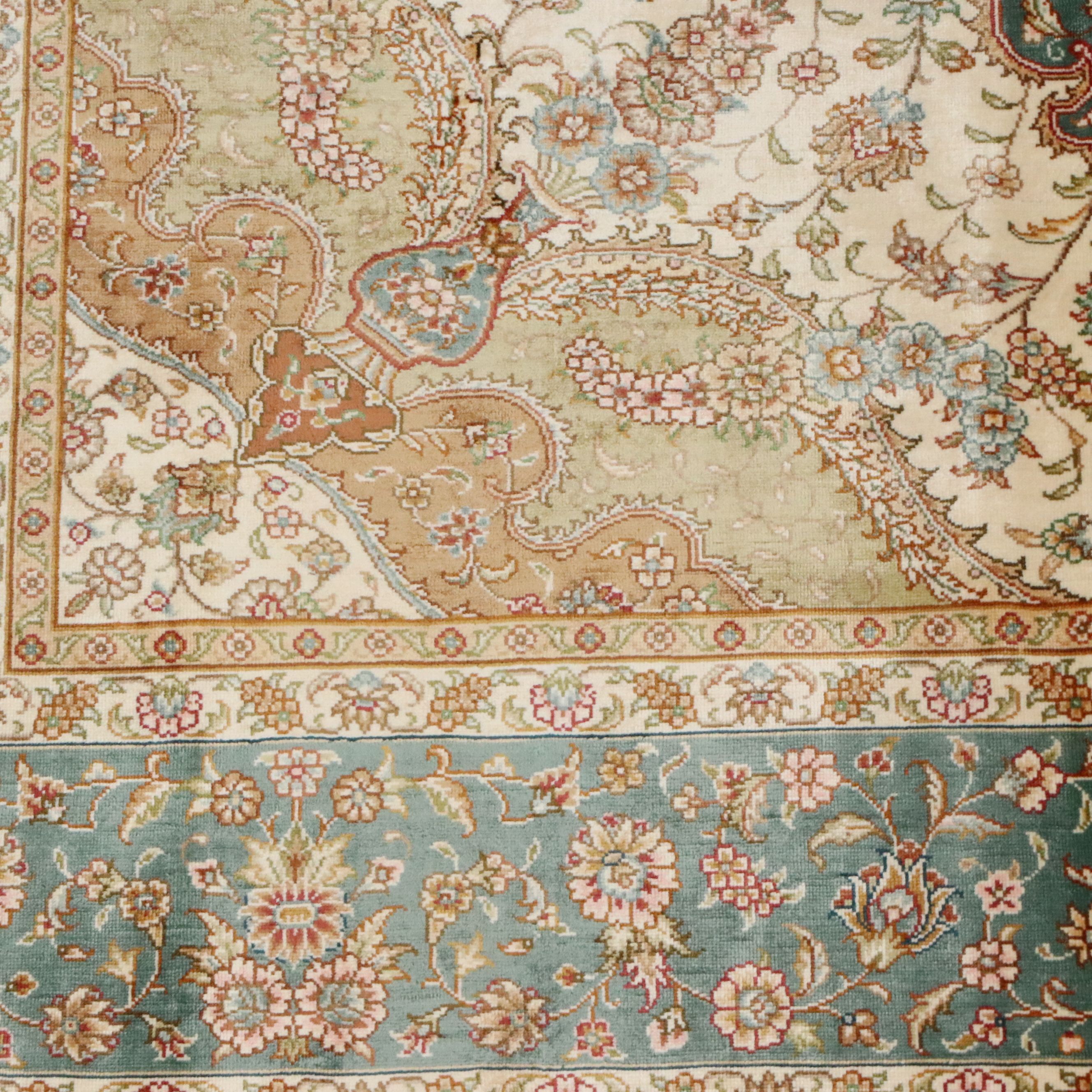 5'6 x 8'8 Hand-Knotted Persian Qom Style Silk Area Rug