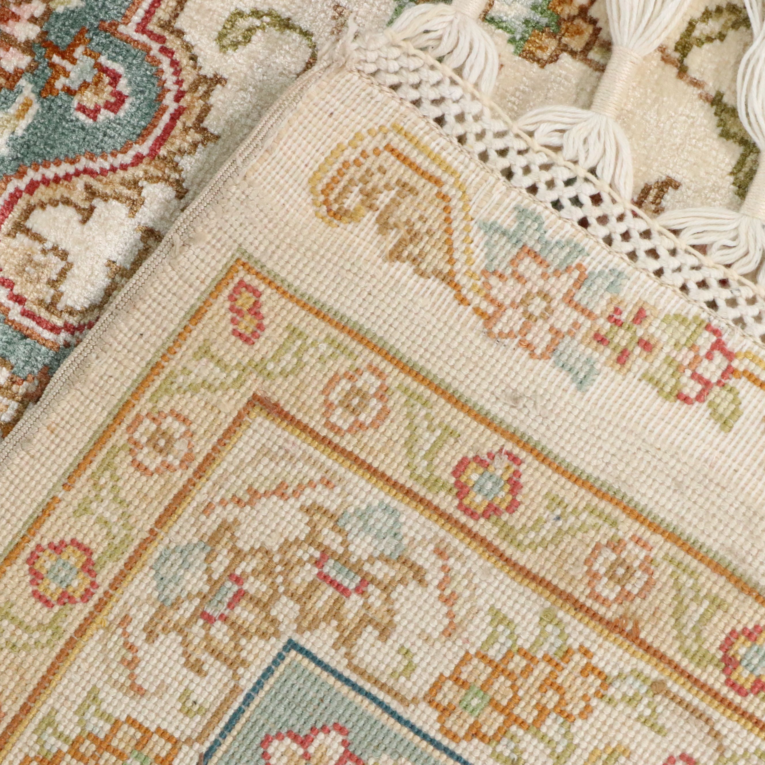 5'6 x 8'8 Hand-Knotted Persian Qom Style Silk Area Rug