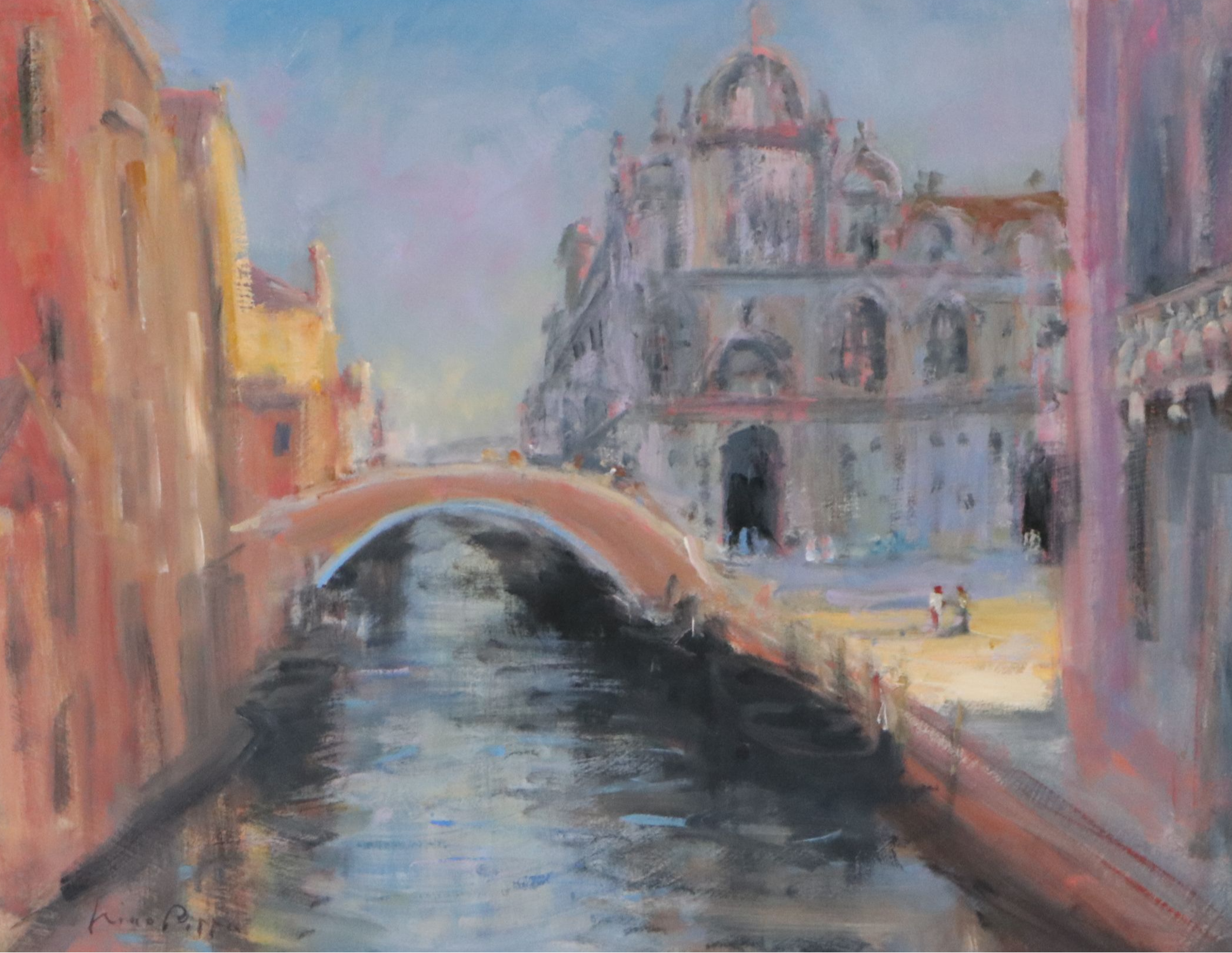 Nino Pippa Oil Painting "Venezia - Chiesa San Zanipolo," 2018