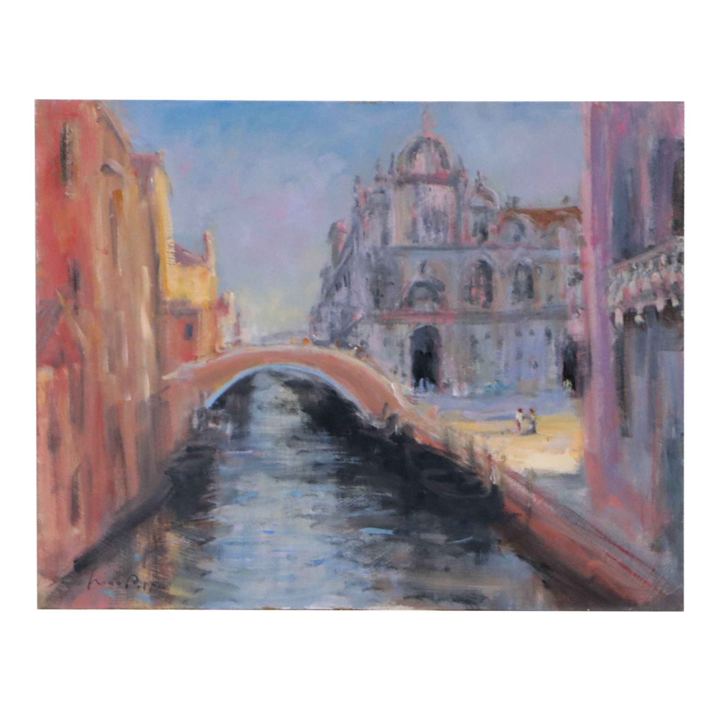 Nino Pippa Oil Painting "Venezia - Chiesa San Zanipolo," 2018