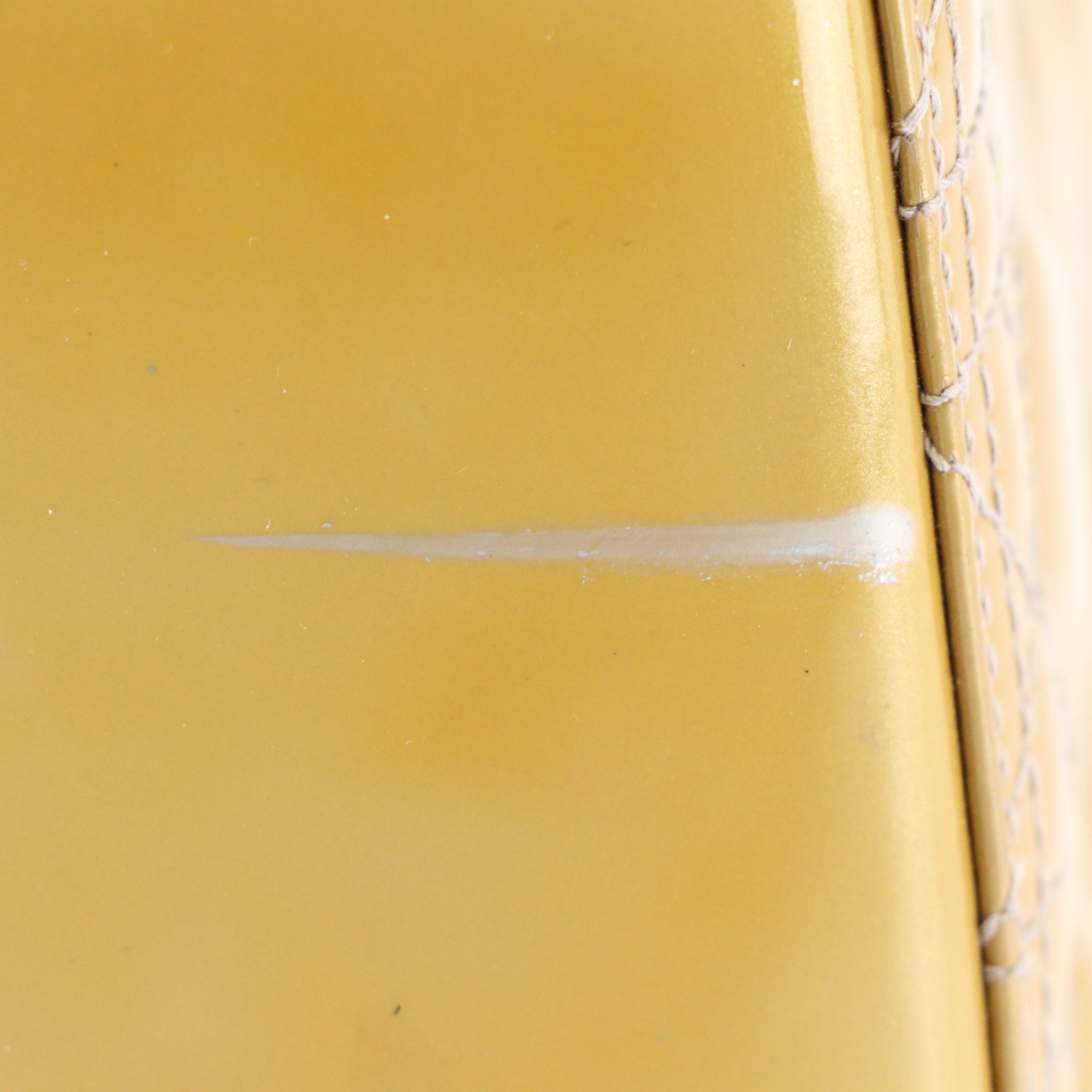 Christian Dior Small Lady Dior Handbag in Gold Cannage Quilted Patent Leather