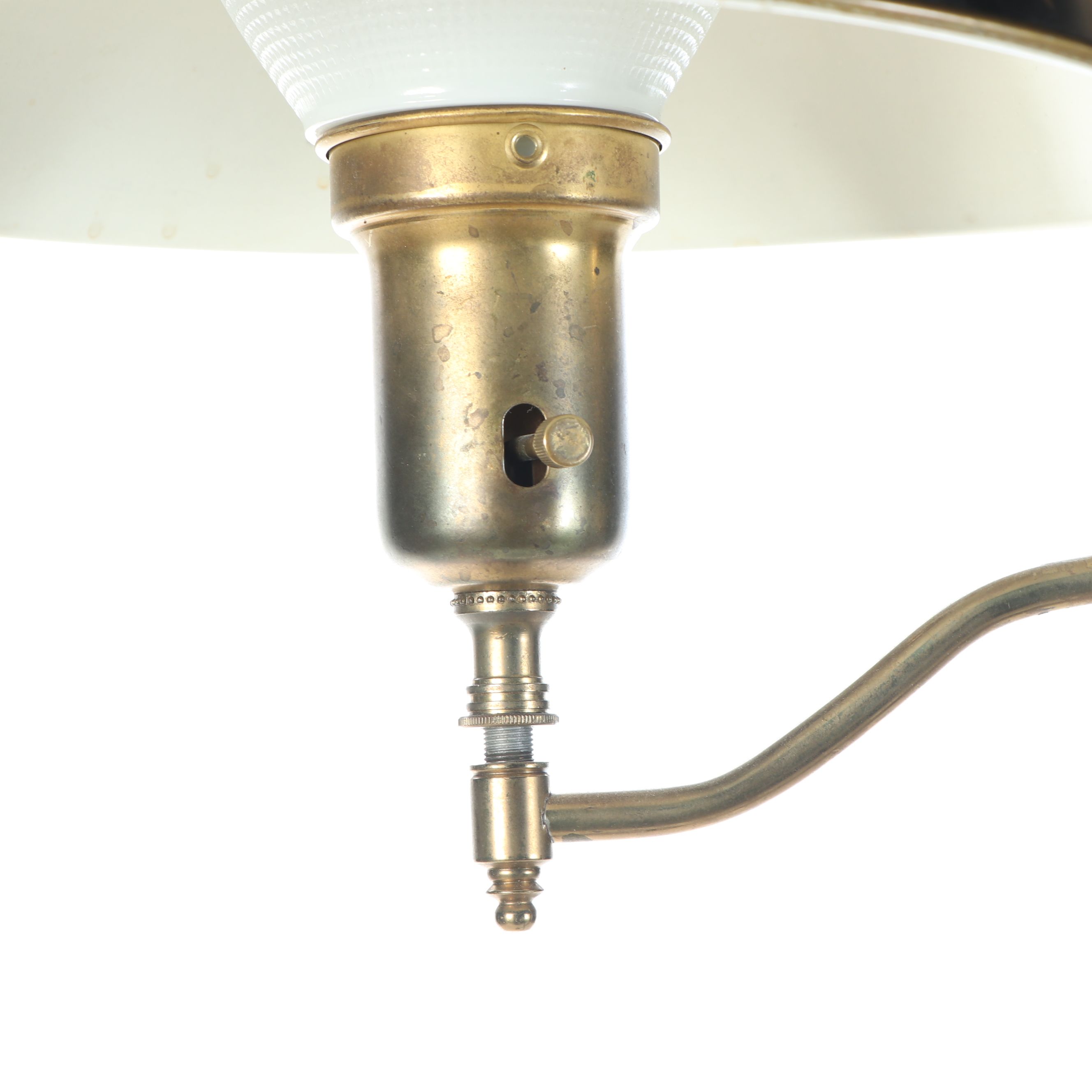 Victorian Student Style Cast Metal Offset Library Floor Lamp, Vintage