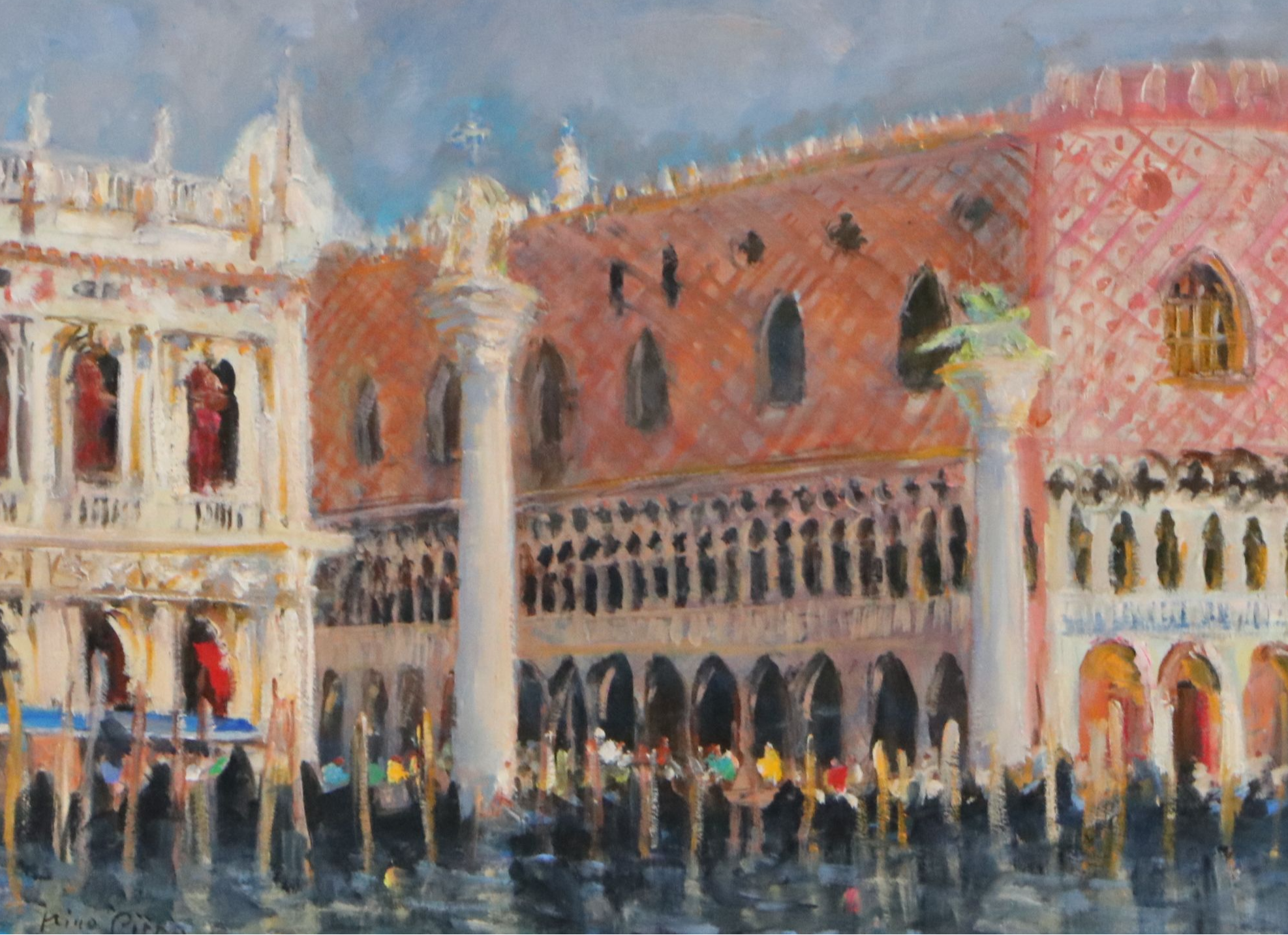 Nino Pippa Oil Painting "Venezia - Palazzo del Doge," 2018