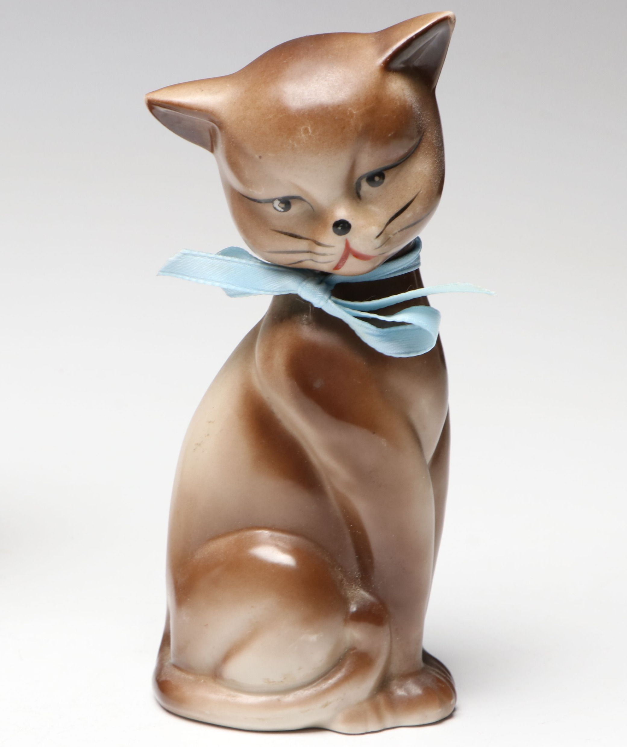 M. Okazaki Porcelain Sleeping Cat, Cast Iron Cat Doorstop and More Cat Figures