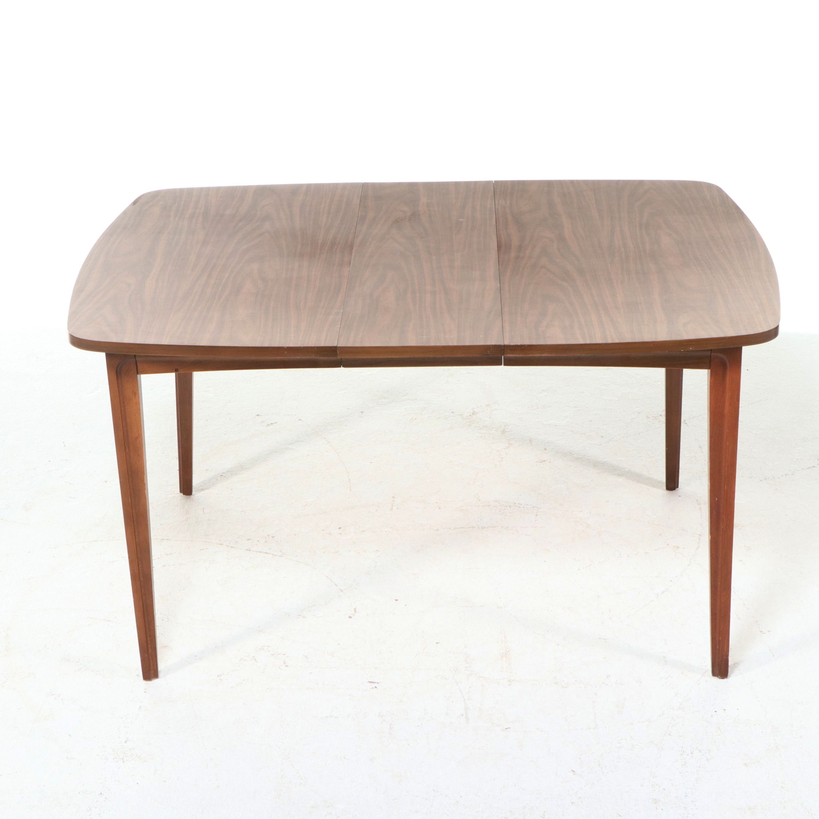 Danish Modern Style Walnut Extension Dining Table, Mid-20th Century