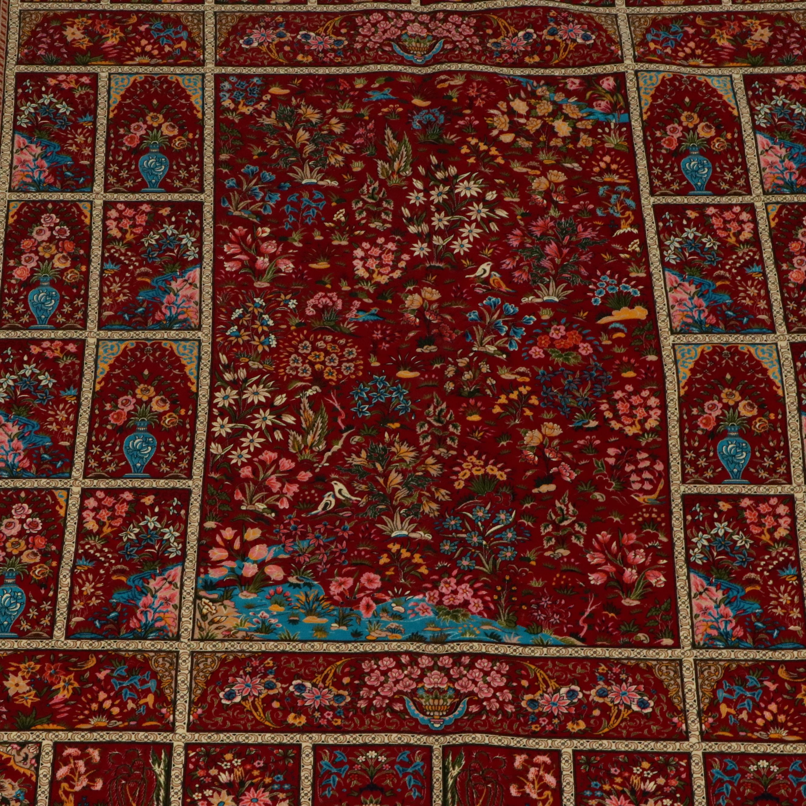 6'8 x 10'7 Machine Made Turkish Qom Style Silk Area Rug