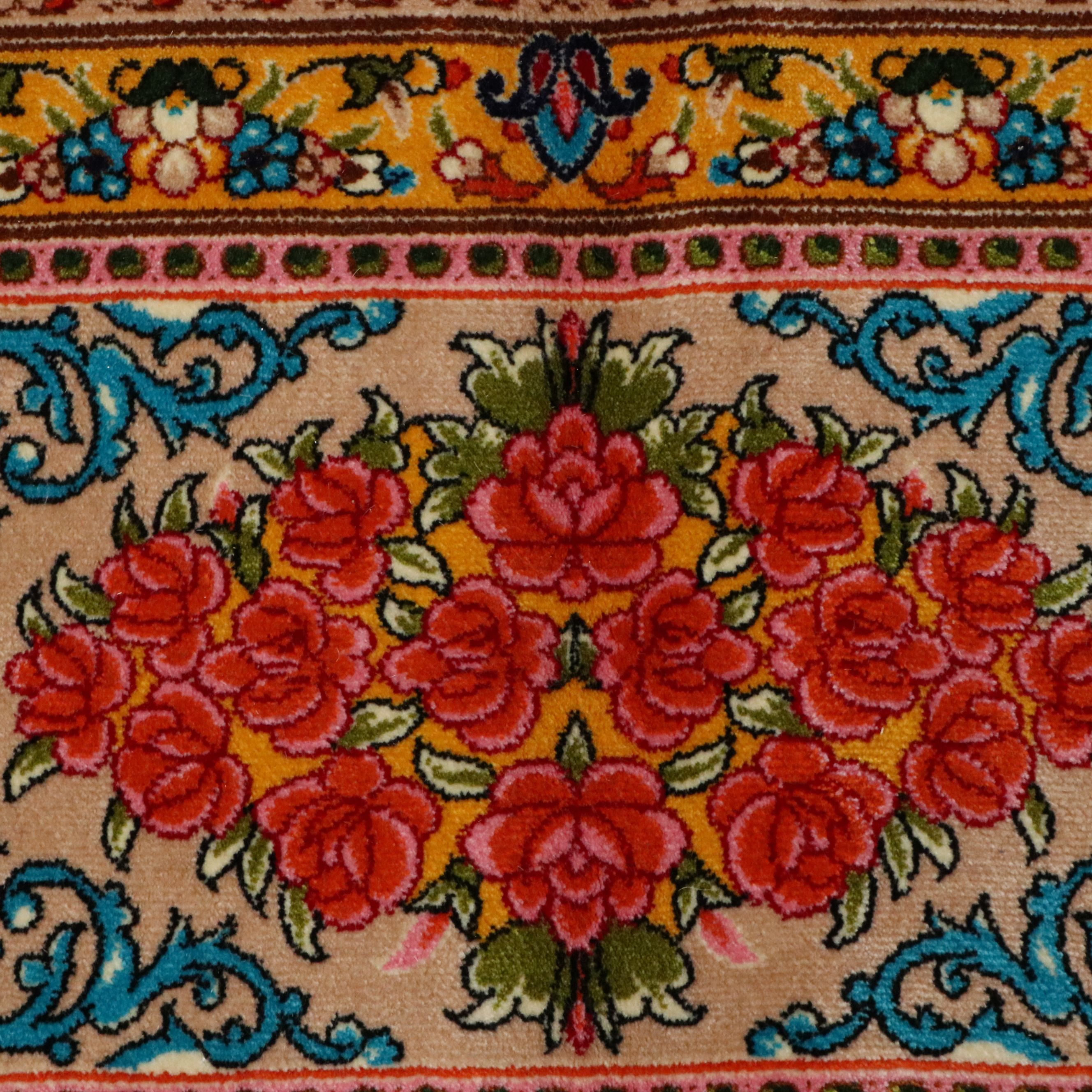 6'8 x 10'7 Machine Made Turkish Qom Style Silk Area Rug