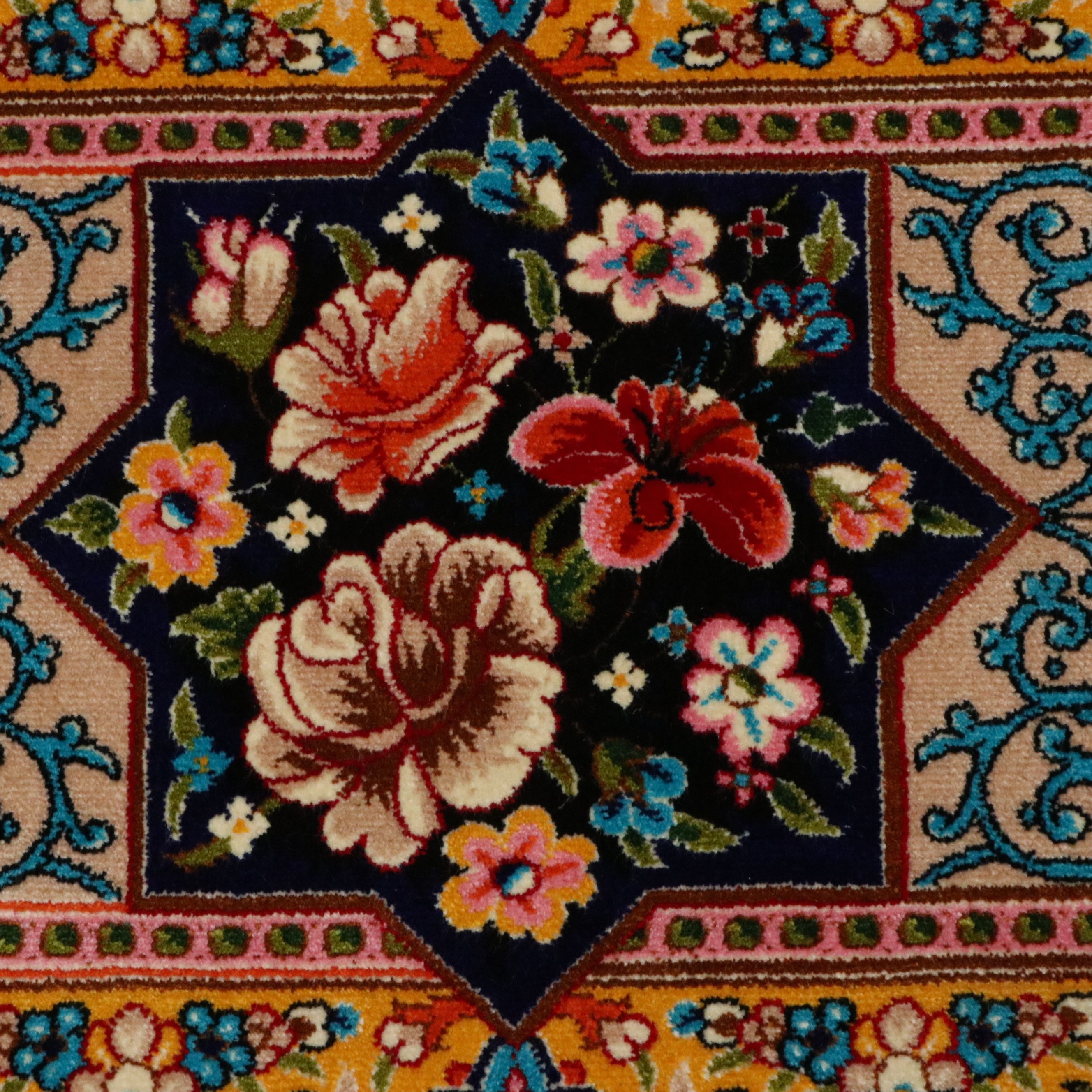 6'8 x 10'7 Machine Made Turkish Qom Style Silk Area Rug