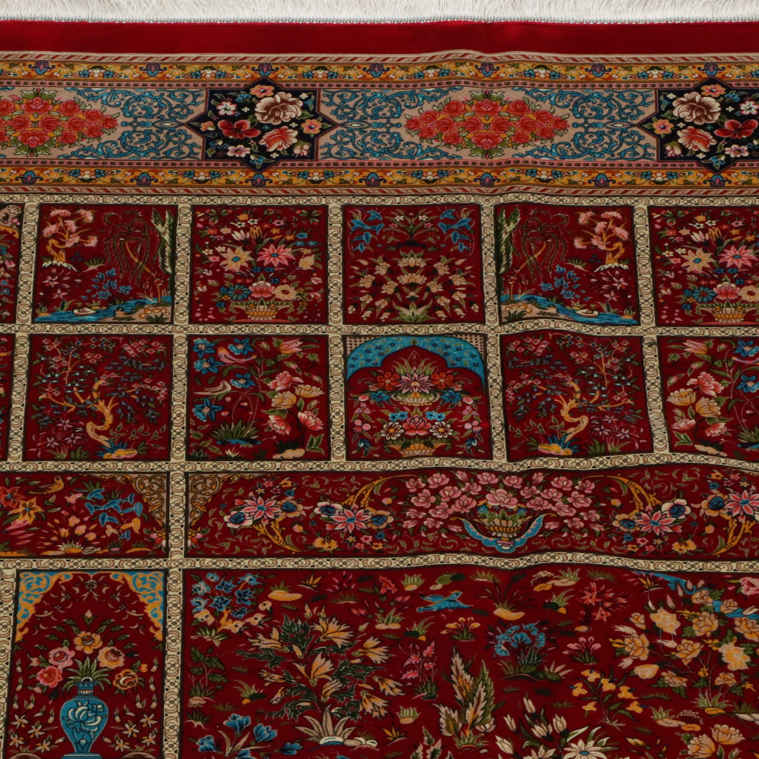 6'8 x 10'7 Machine Made Turkish Qom Style Silk Area Rug