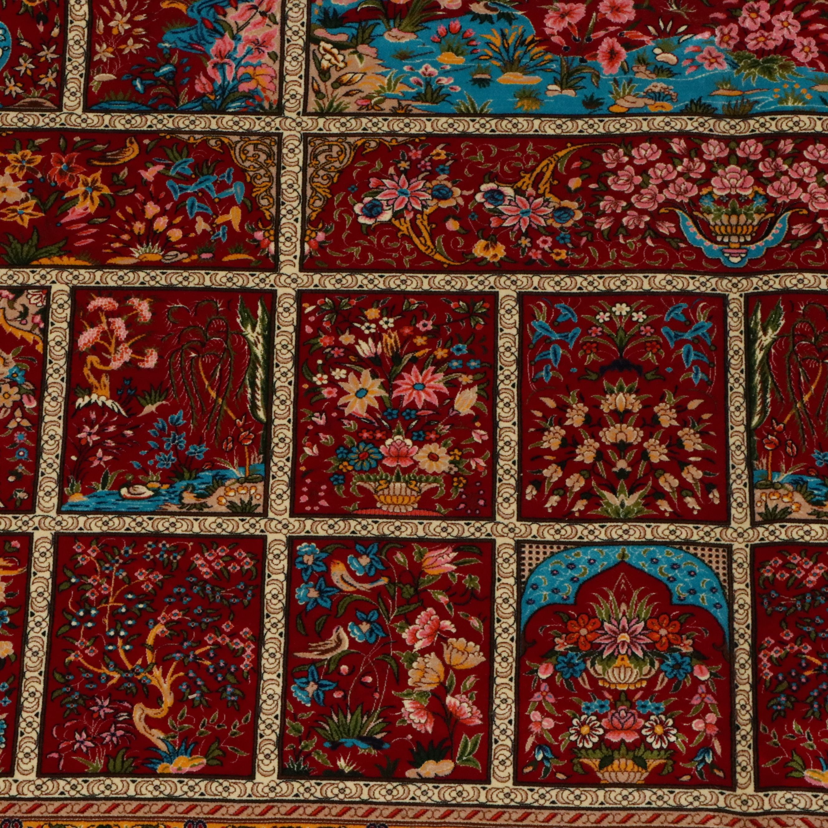 6'8 x 10'7 Machine Made Turkish Qom Style Silk Area Rug