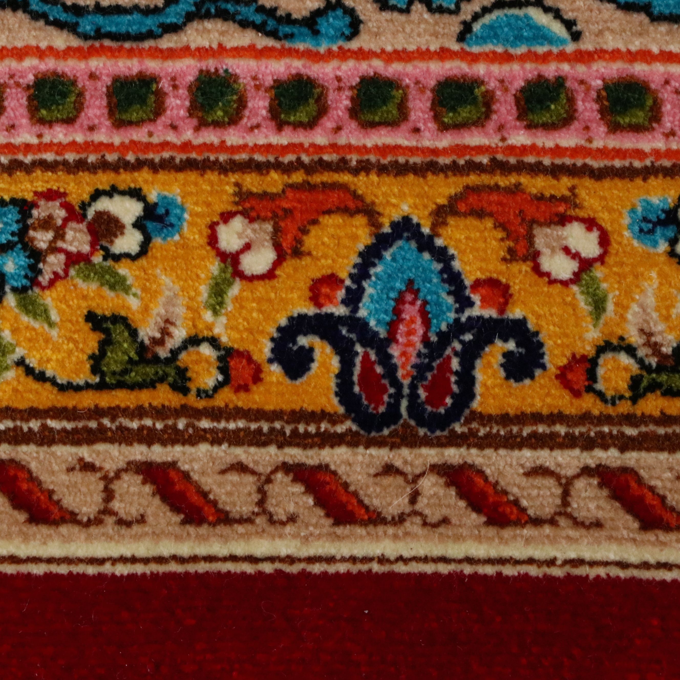 6'8 x 10'7 Machine Made Turkish Qom Style Silk Area Rug