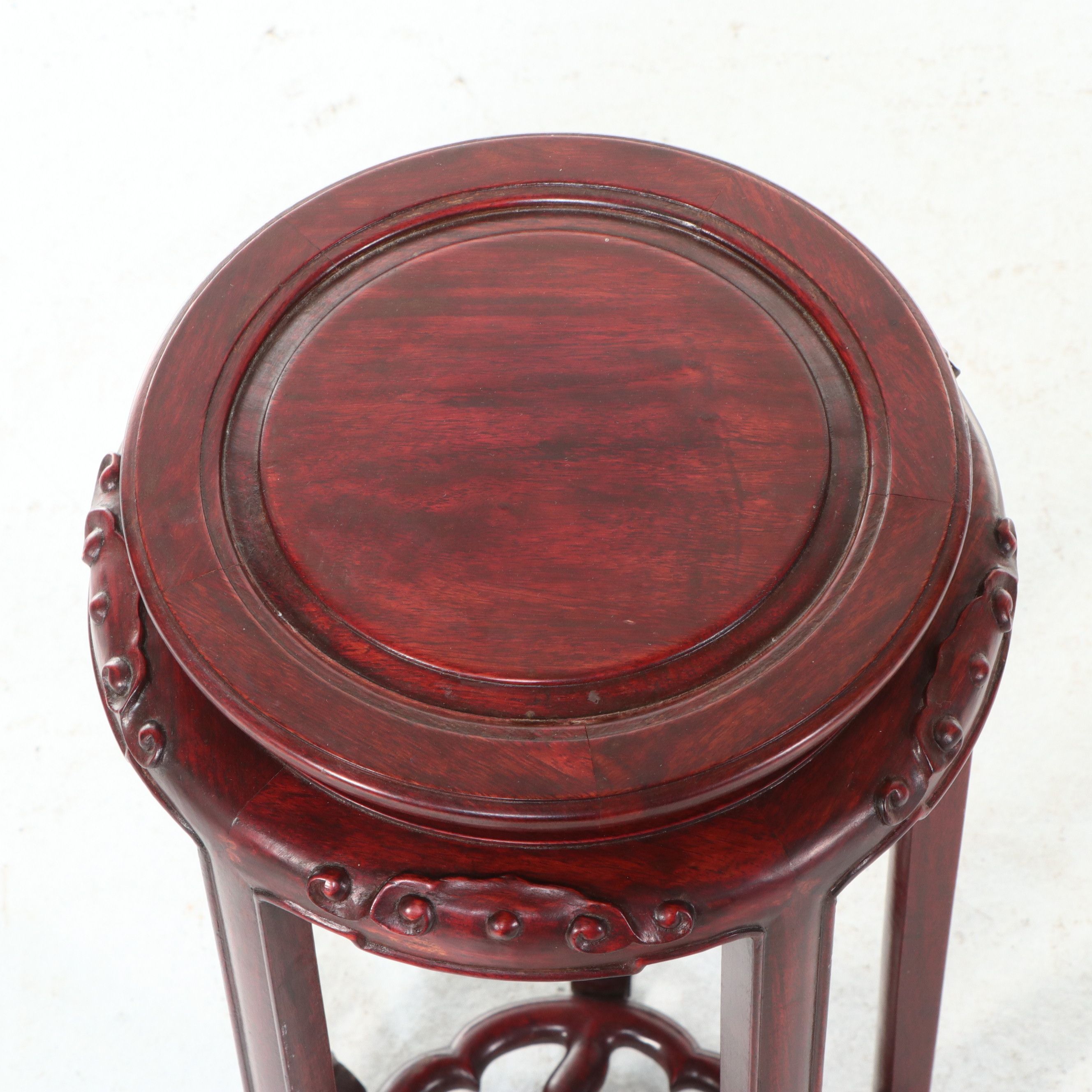 Chinese Carved Rosewood Plant Stand