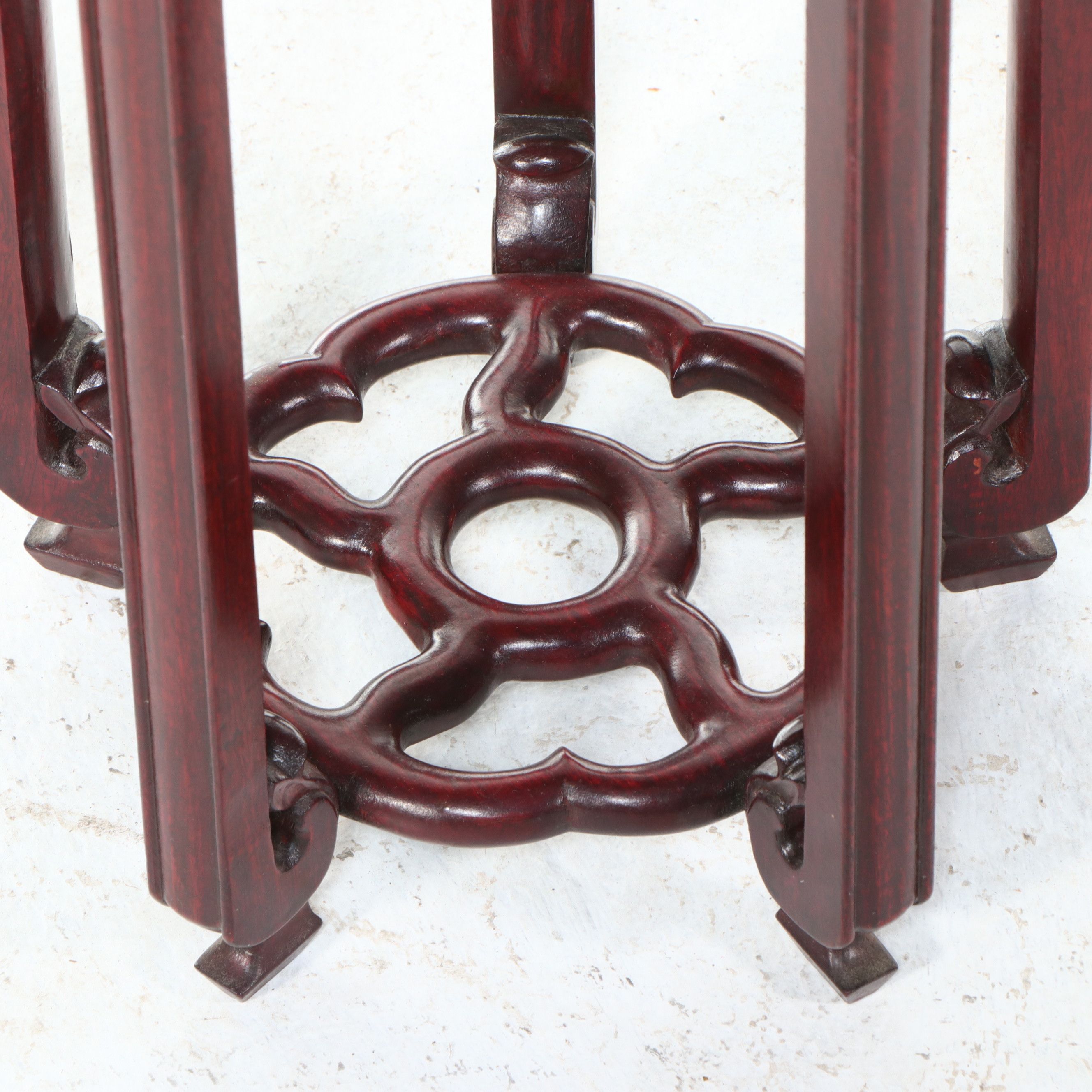 Chinese Carved Rosewood Plant Stand