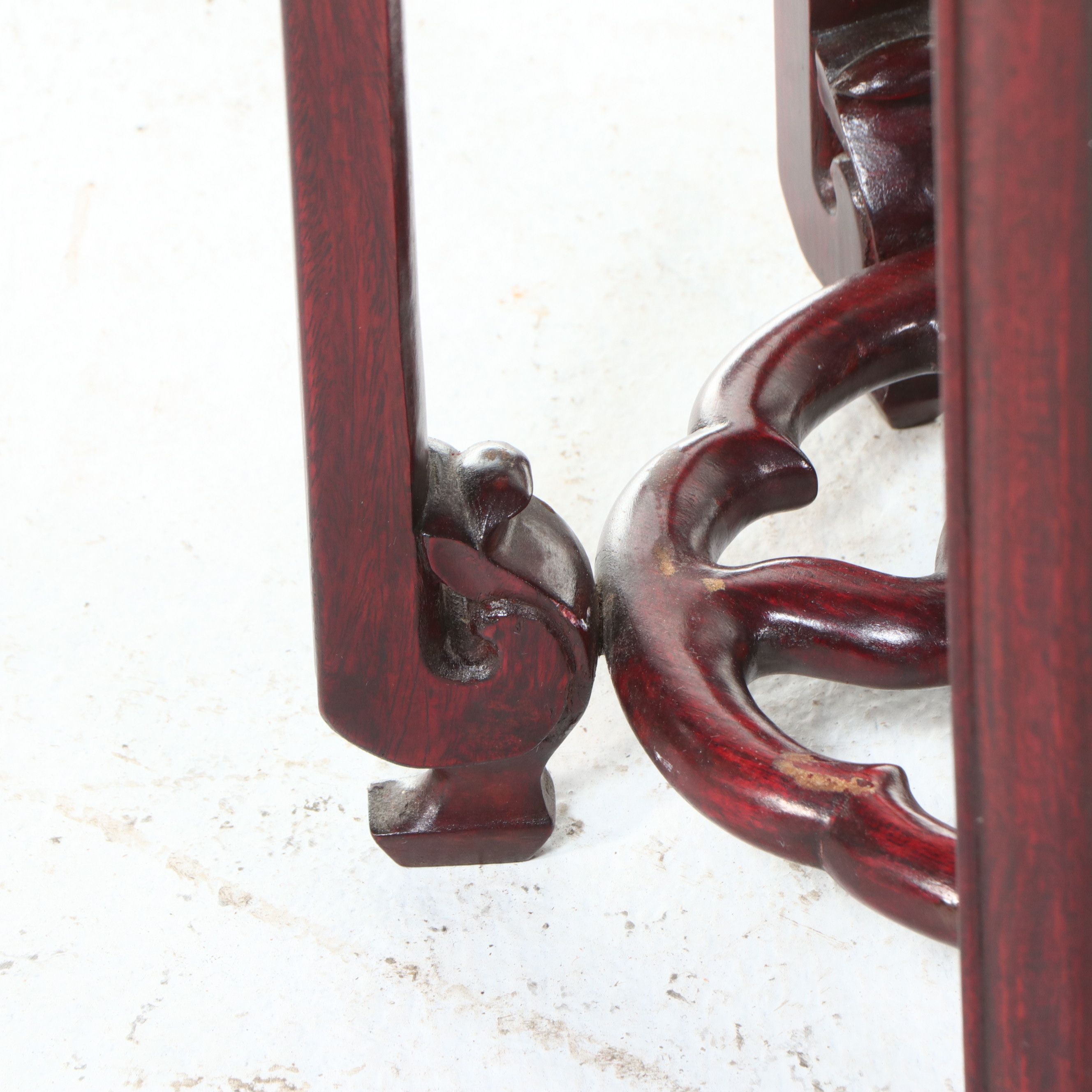 Chinese Carved Rosewood Plant Stand