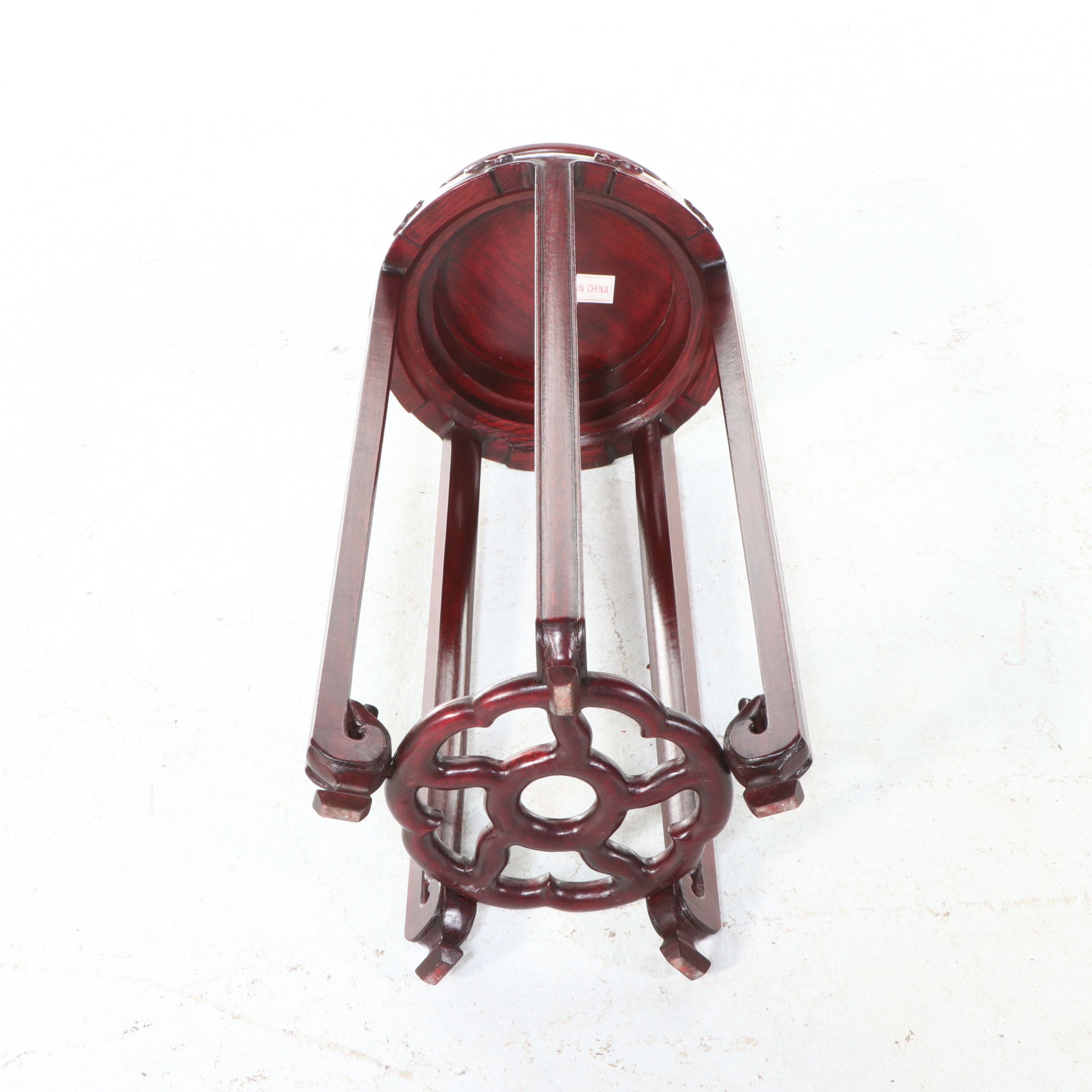 Chinese Carved Rosewood Plant Stand