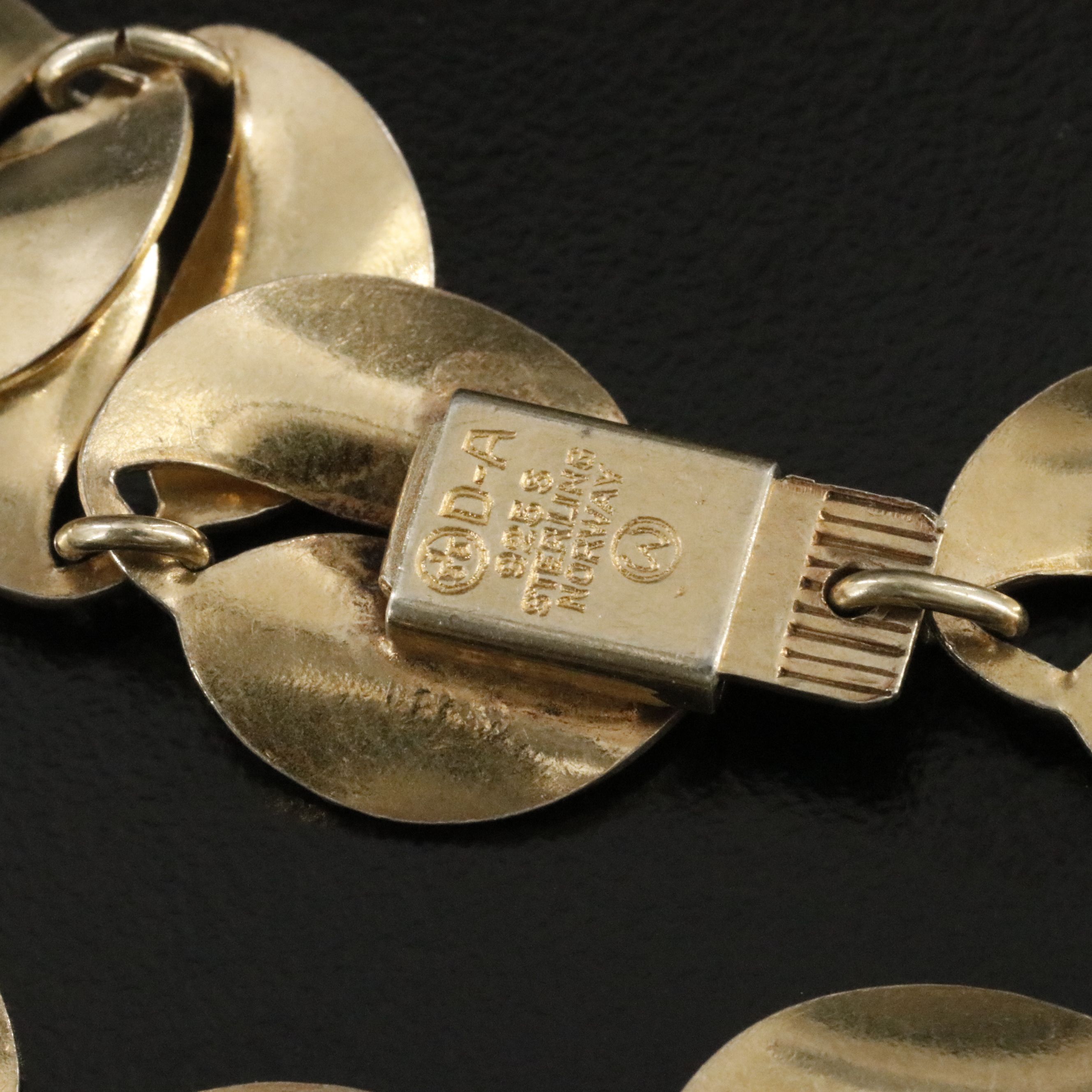 David Andersen Sterling Enamel Leaf Bracelet