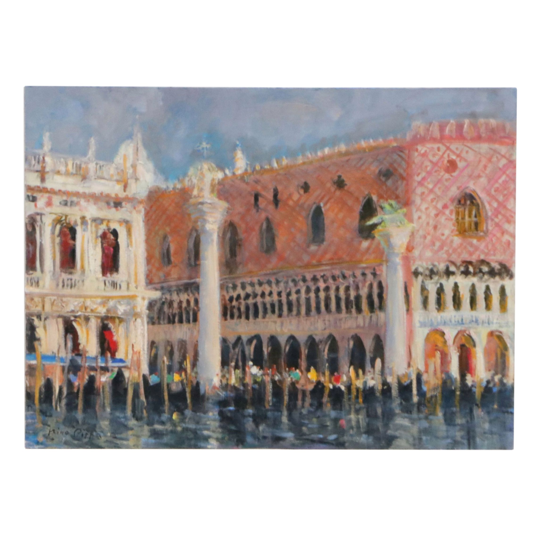 Nino Pippa Oil Painting "Venezia - Palazzo del Doge," 2018