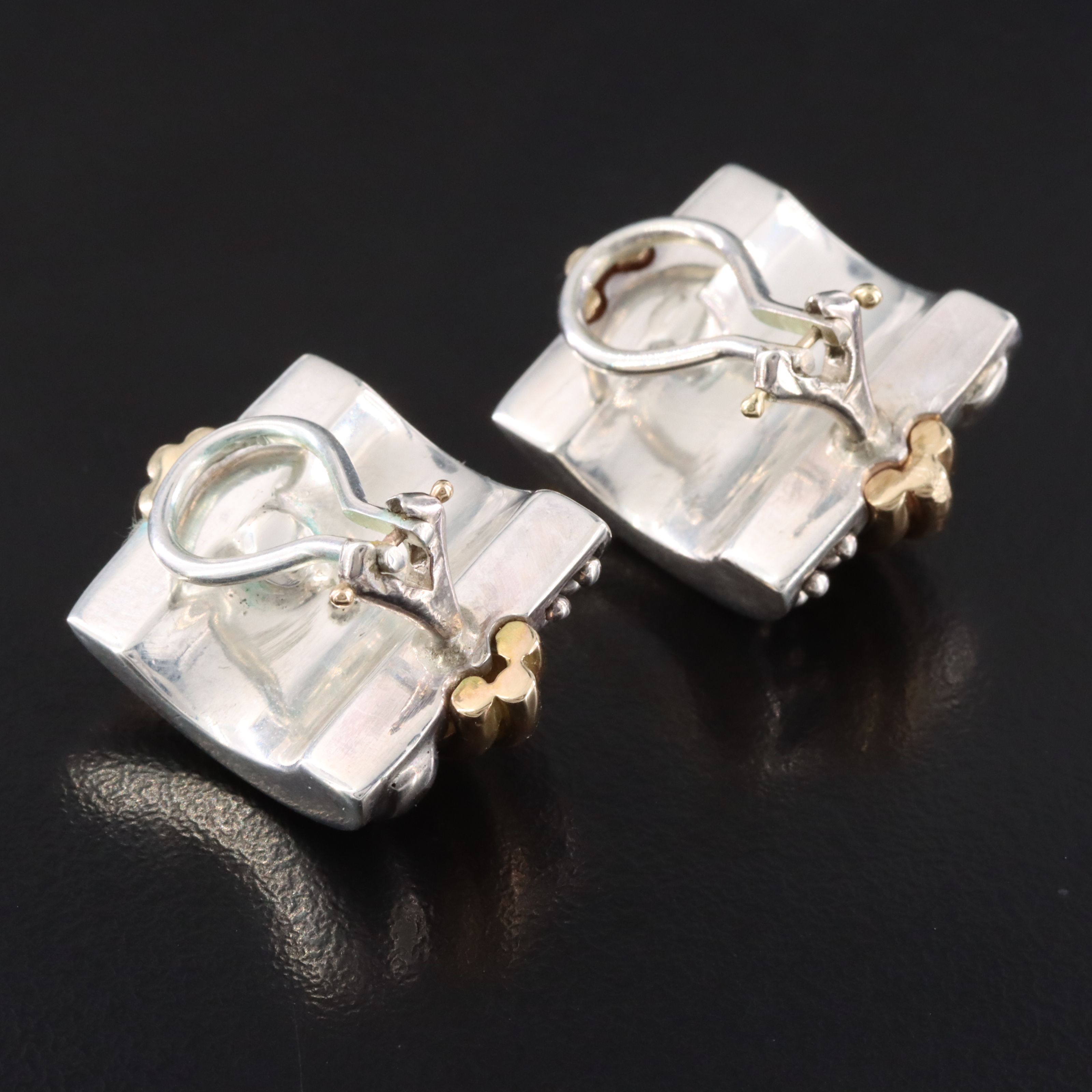 Sterling Drop Earrings with Granulation