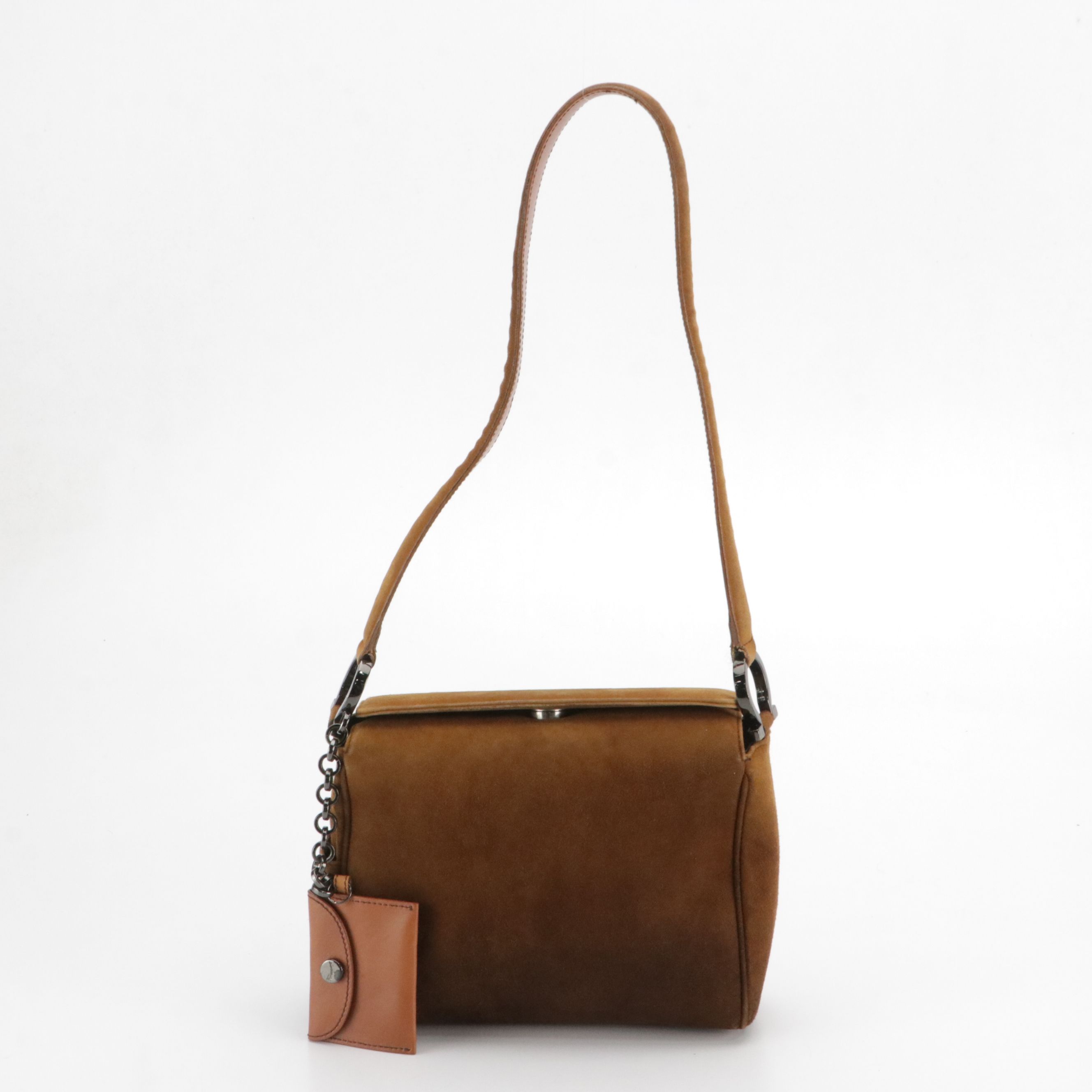 Salvatore Ferragamo Two-Way Bag in Brown Suede and Calfskin Leather