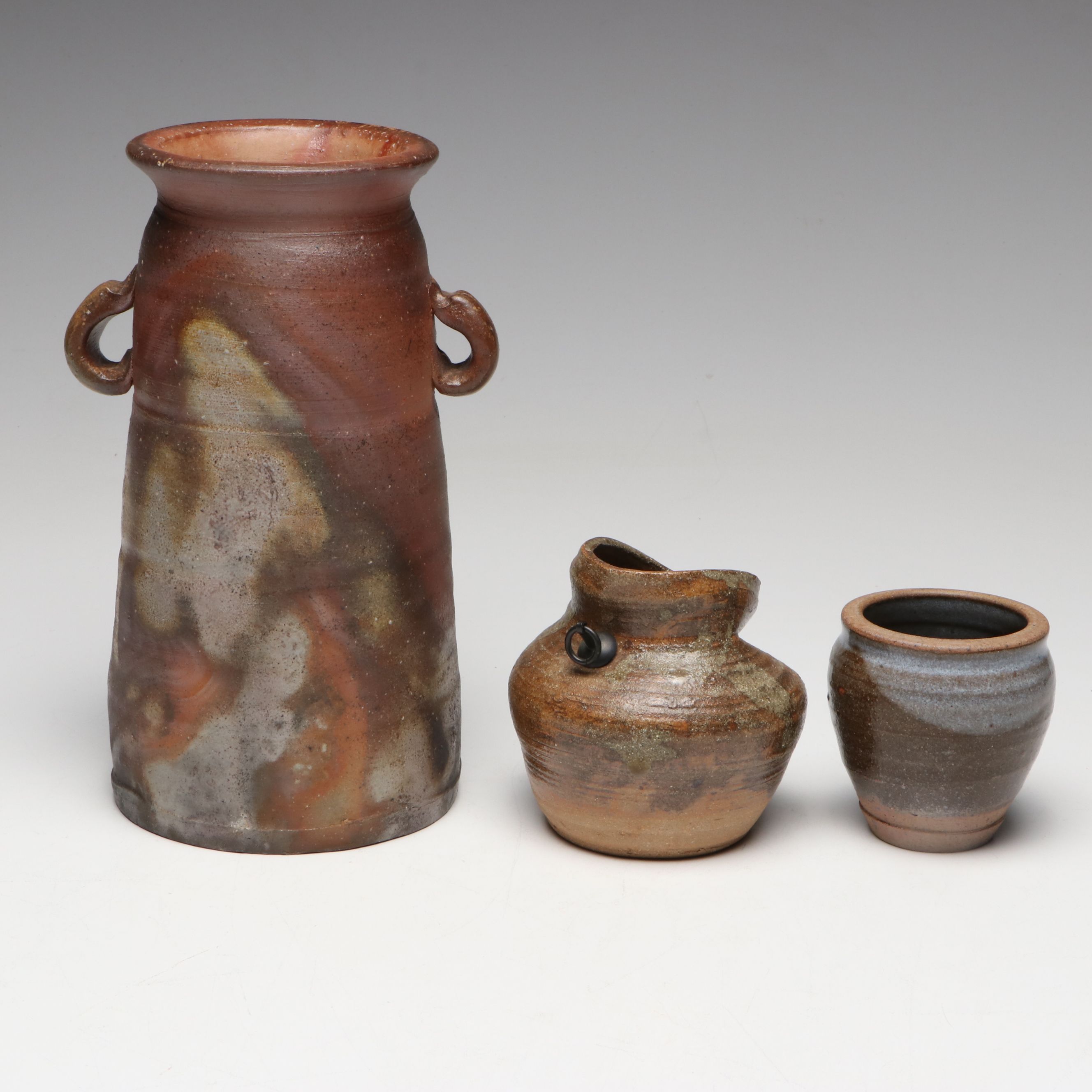 Japanese Bizen Ware Art Pottery Vases and Dishes
