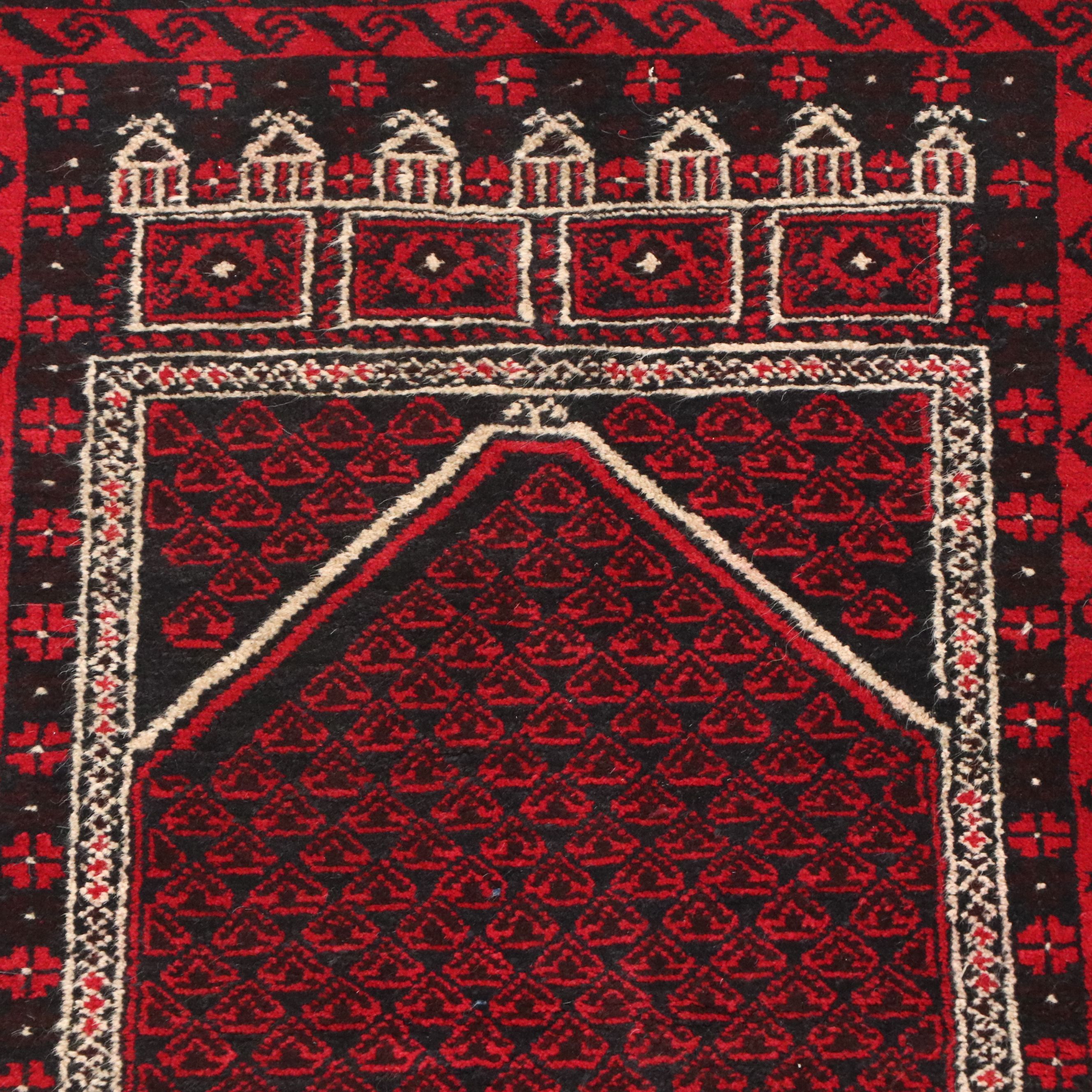 2'11 x 4'11 Hand-Knotted Afghan Baluch Prayer Rug