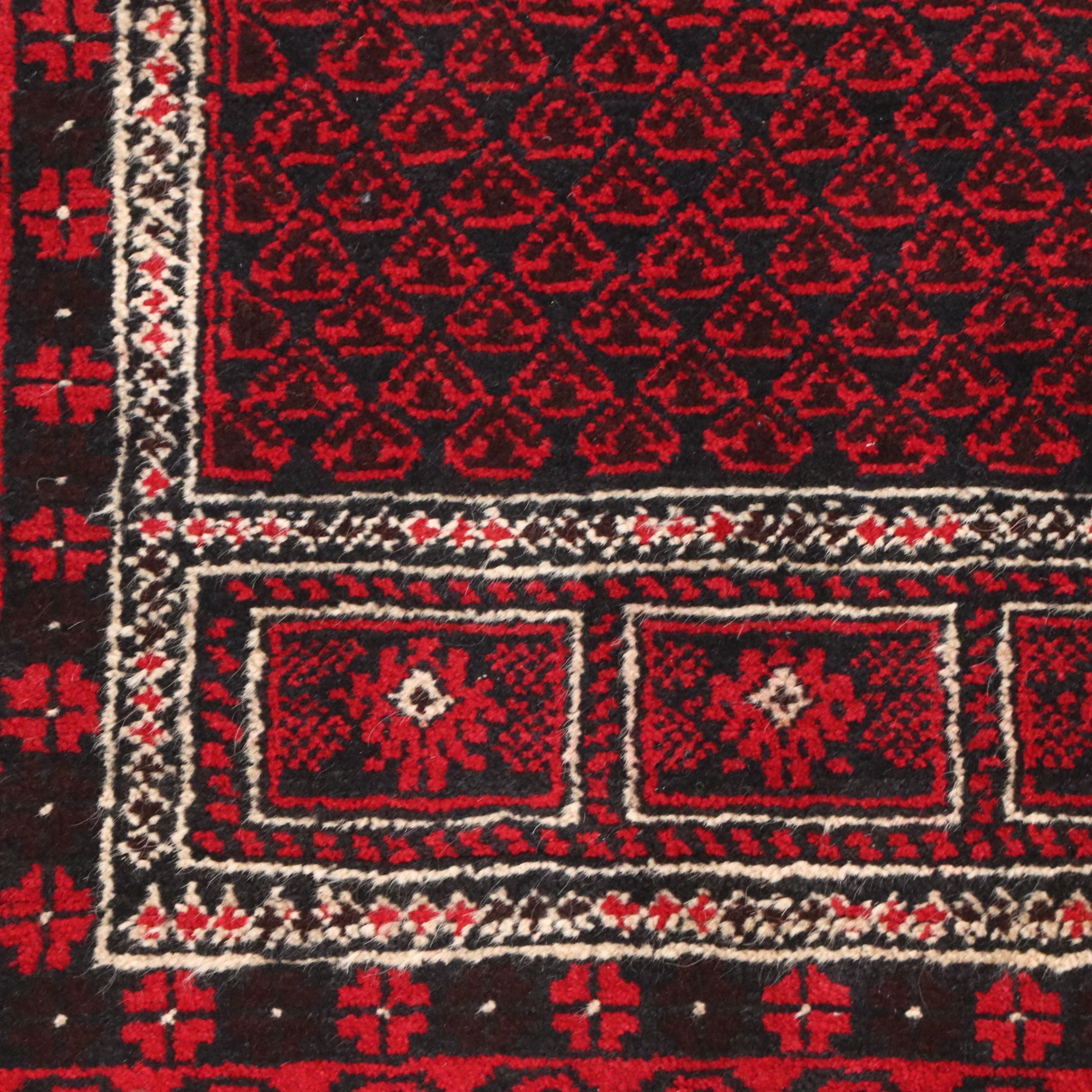 2'11 x 4'11 Hand-Knotted Afghan Baluch Prayer Rug