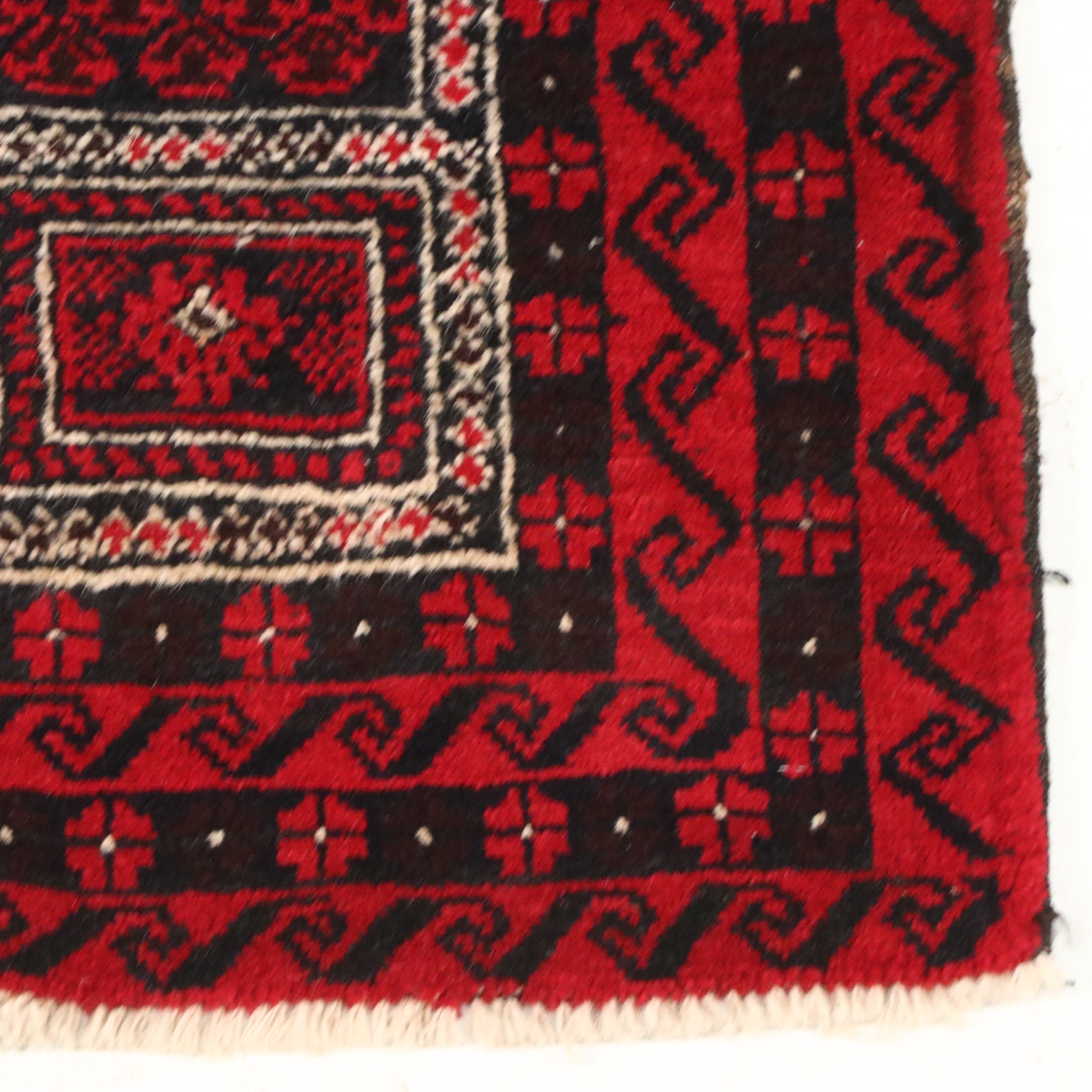 2'11 x 4'11 Hand-Knotted Afghan Baluch Prayer Rug
