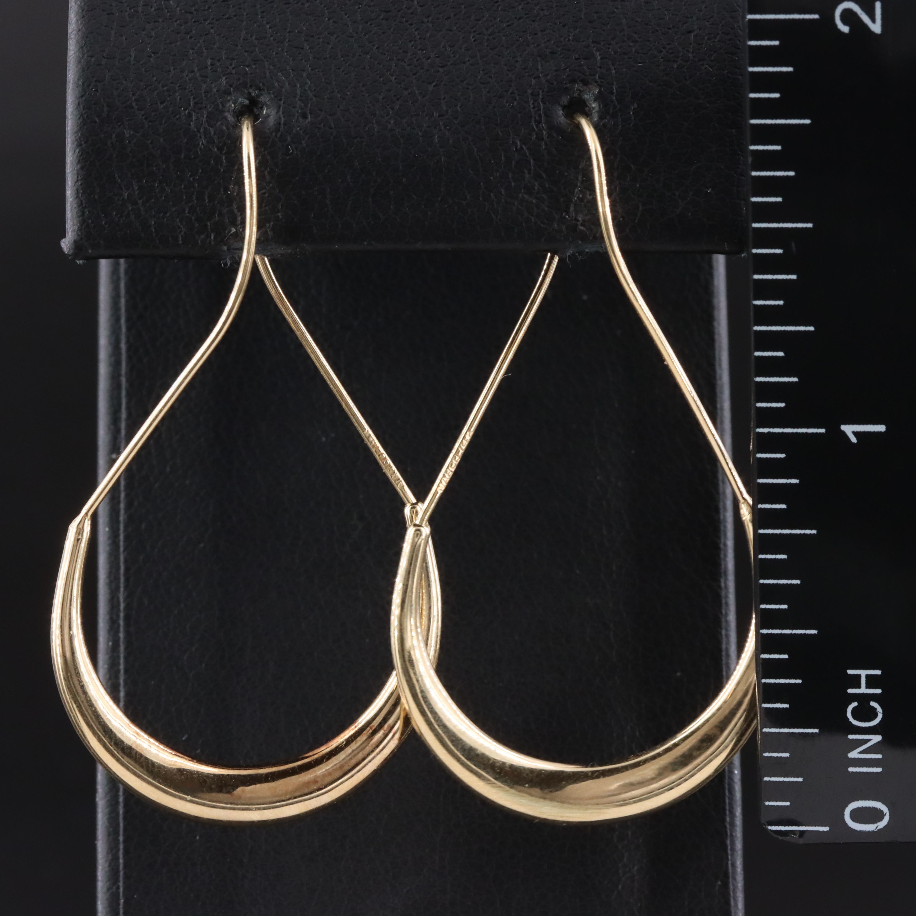 14K Elongated Hoop Earrings