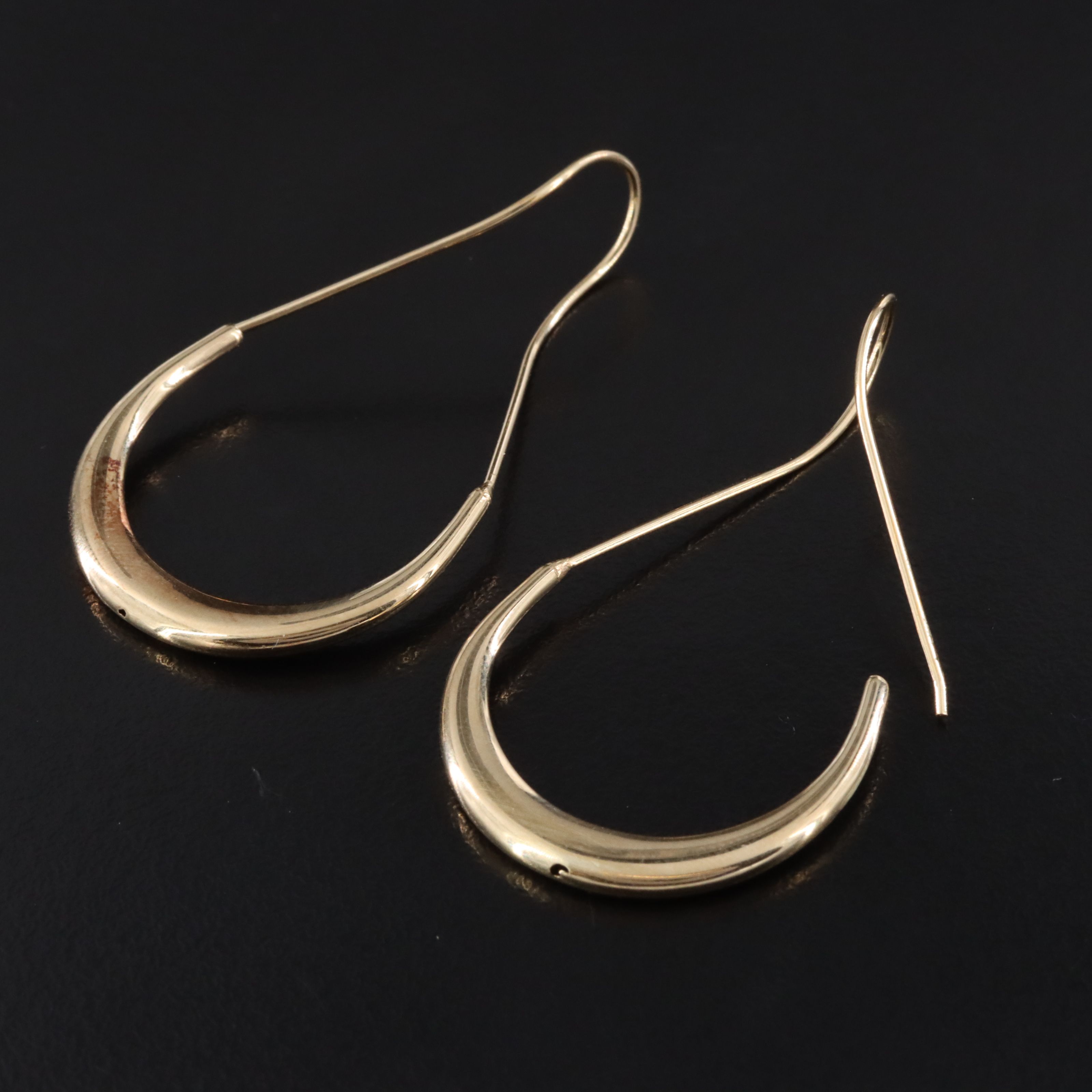 14K Elongated Hoop Earrings