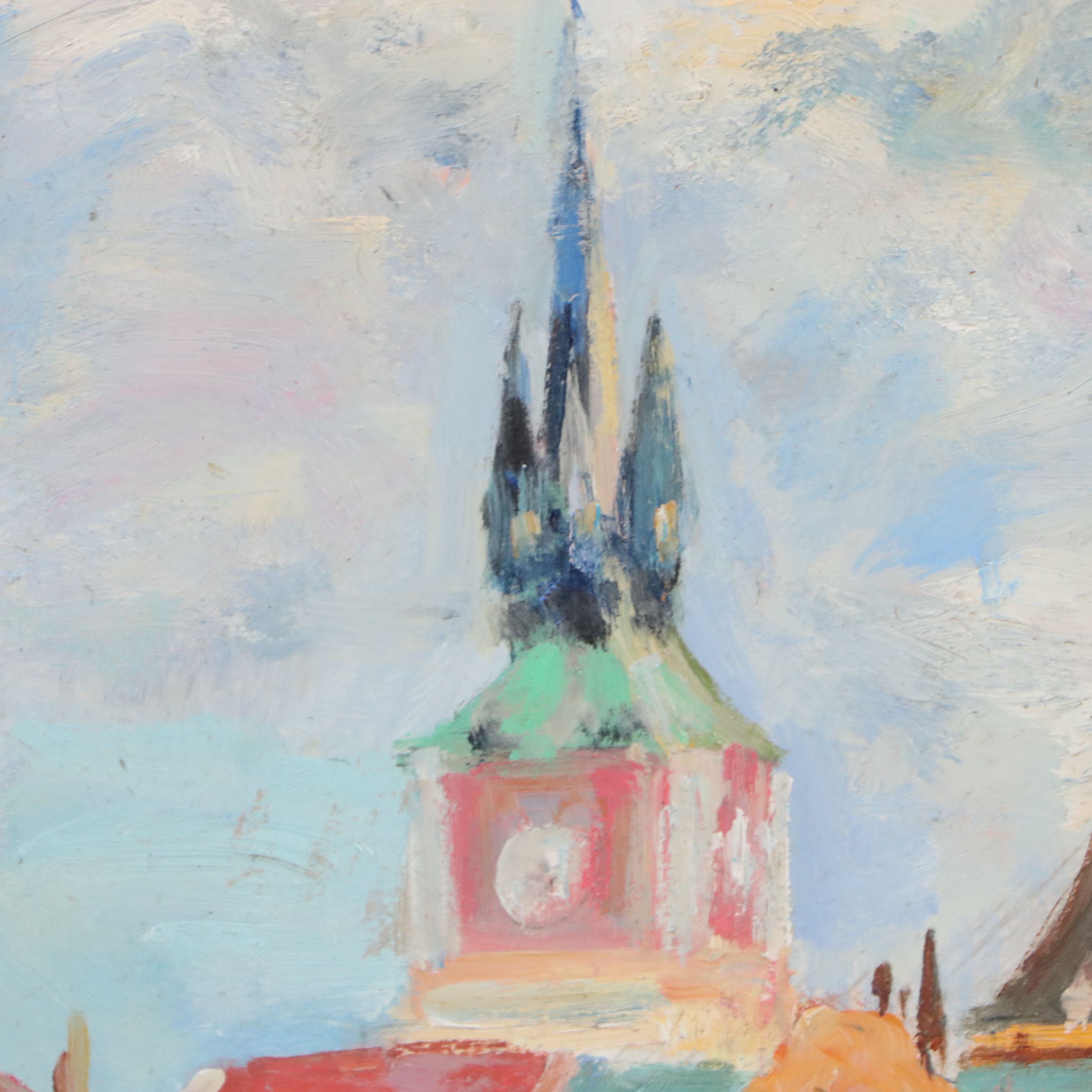 Nino Pippa Oil Painting "Prague - Charles Bridge - Fall," 2016