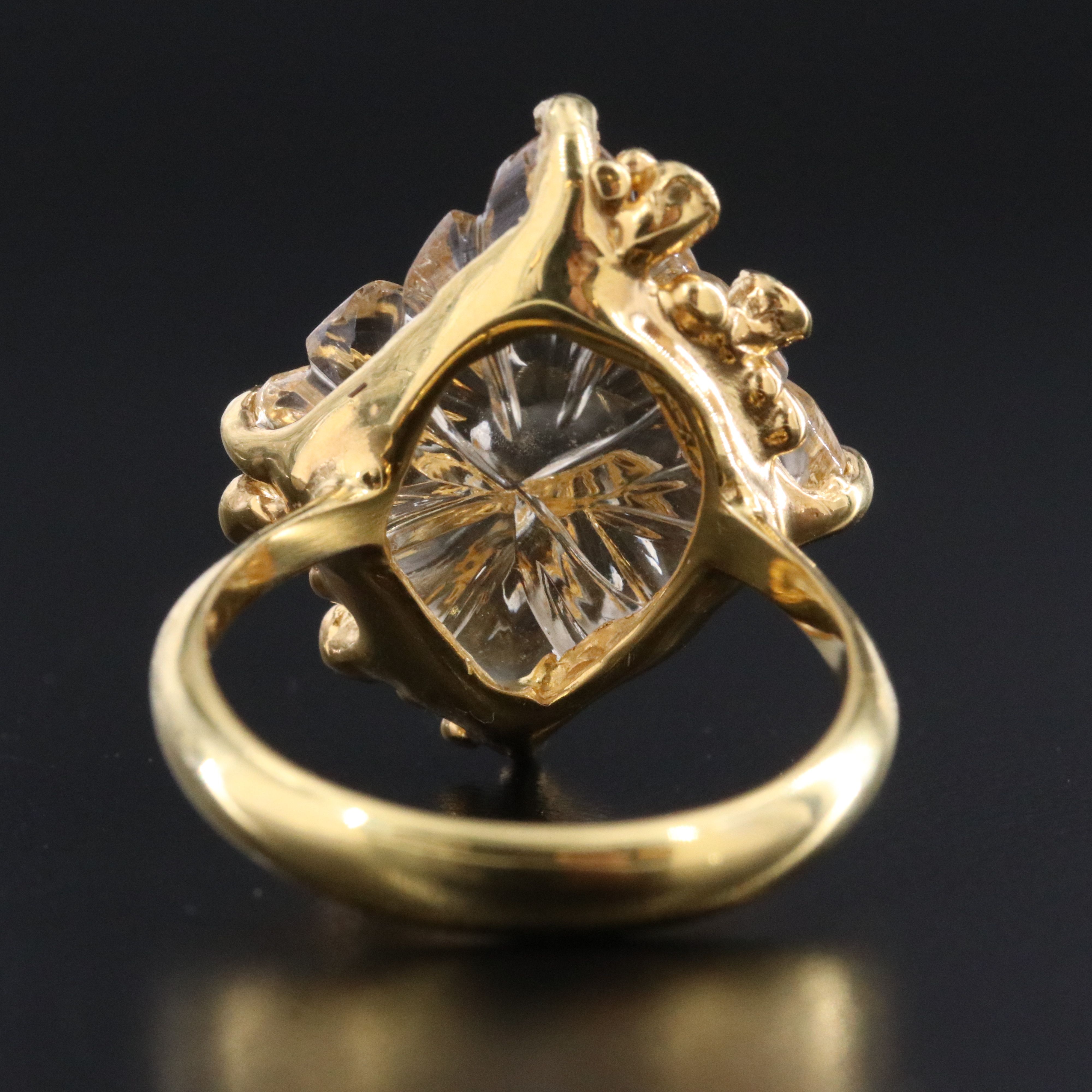 Sterling Citrine and Diopside Ring