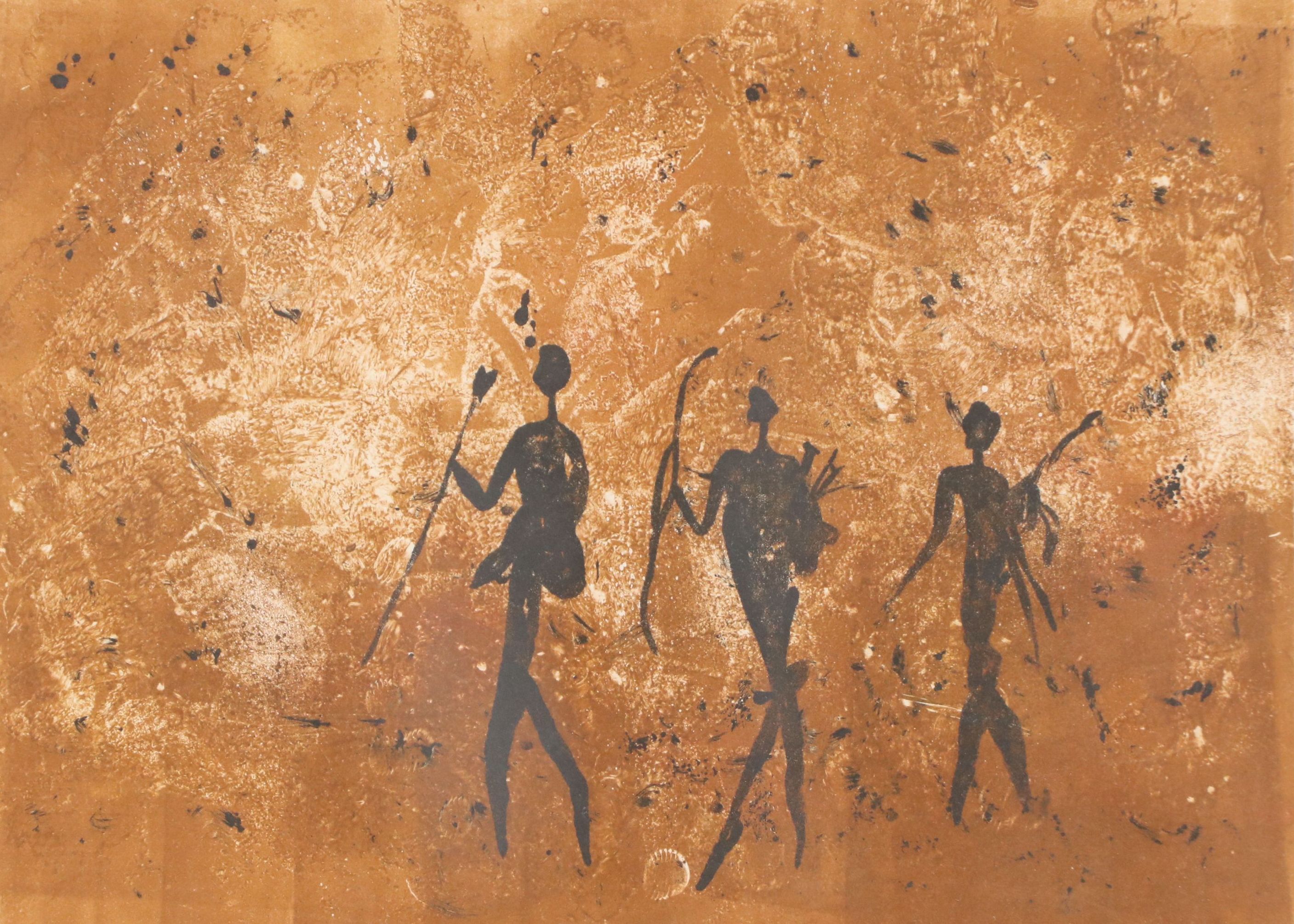 Sue Bridgeman Monotype of Figures, 20th Century