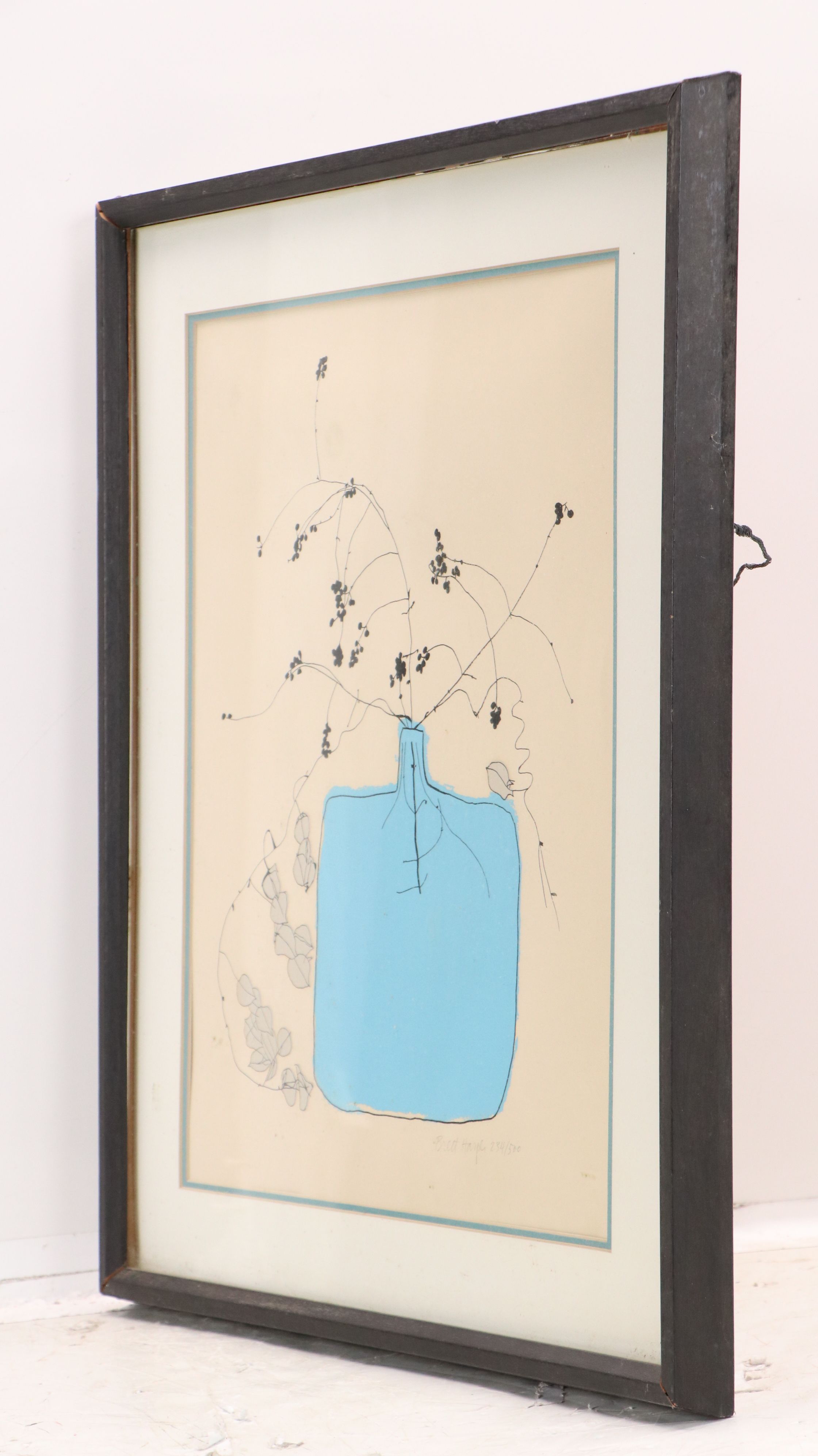 Brett Harper Serigraph of Plant Cuttings in Vase