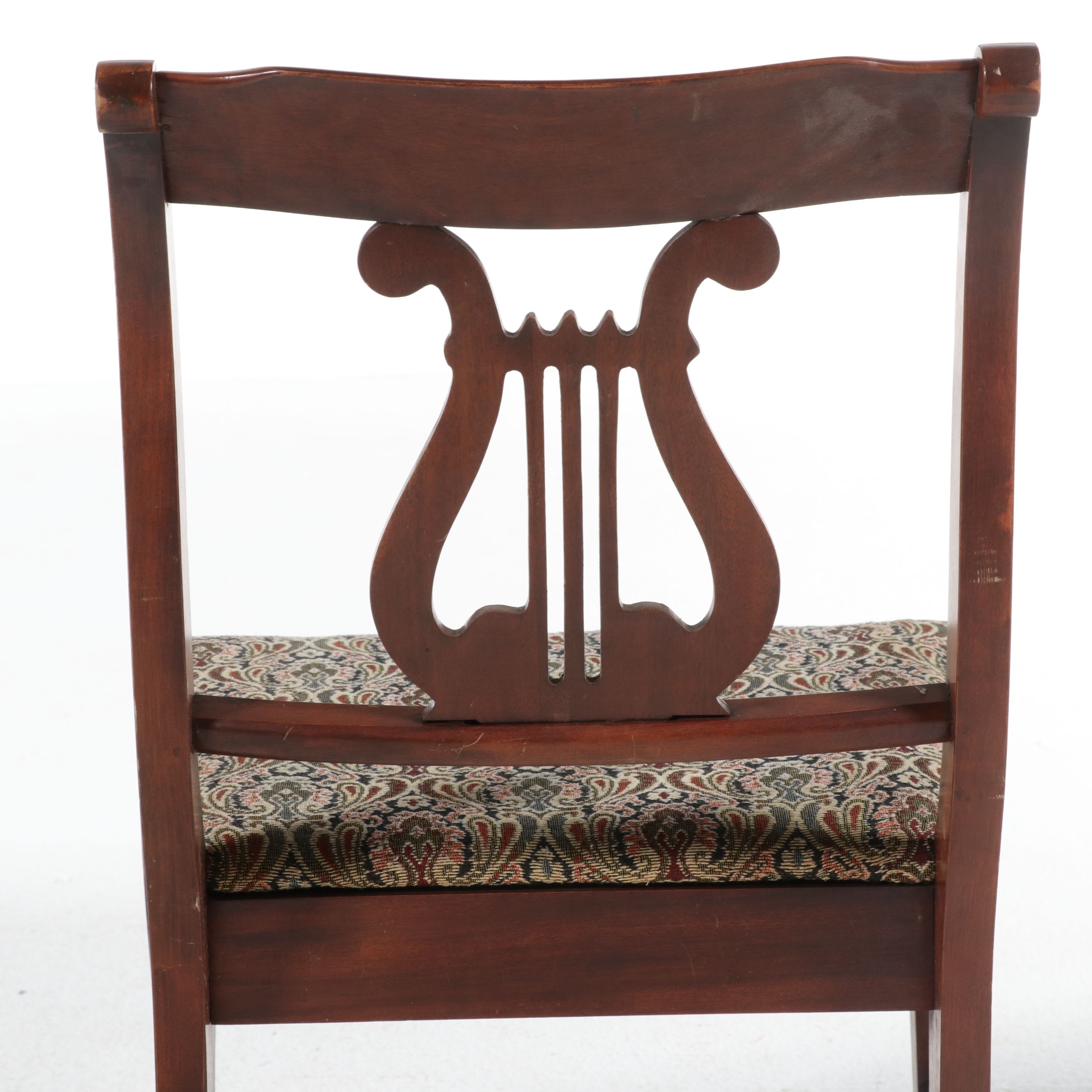 Set of Four Duncan Phyfe Style Mahogany Side Chairs with Lyre Backs