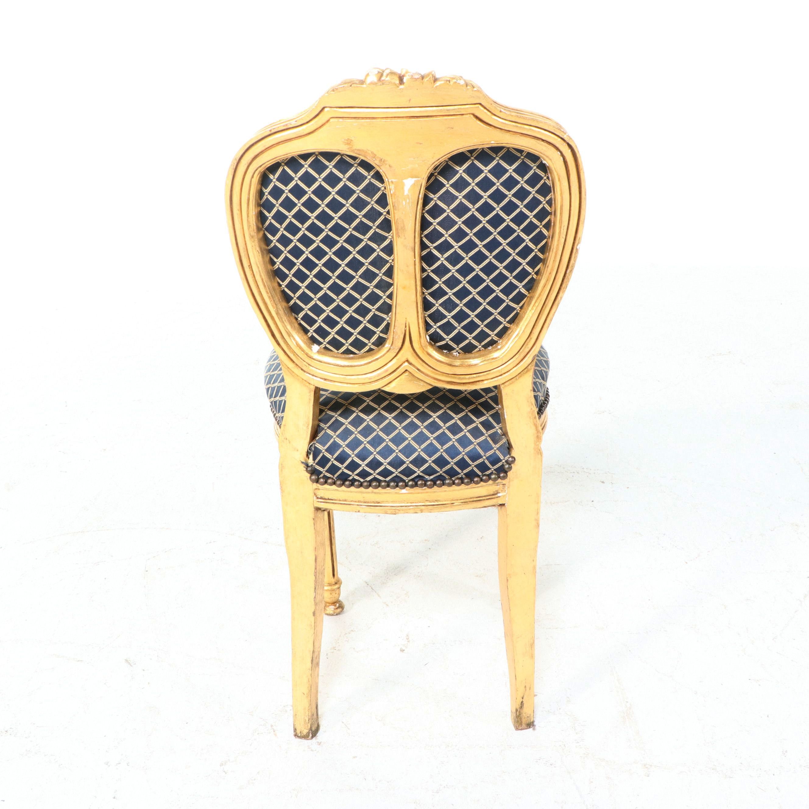 Pair of Louis XVI Style Giltwood Side Chairs, 20th Century