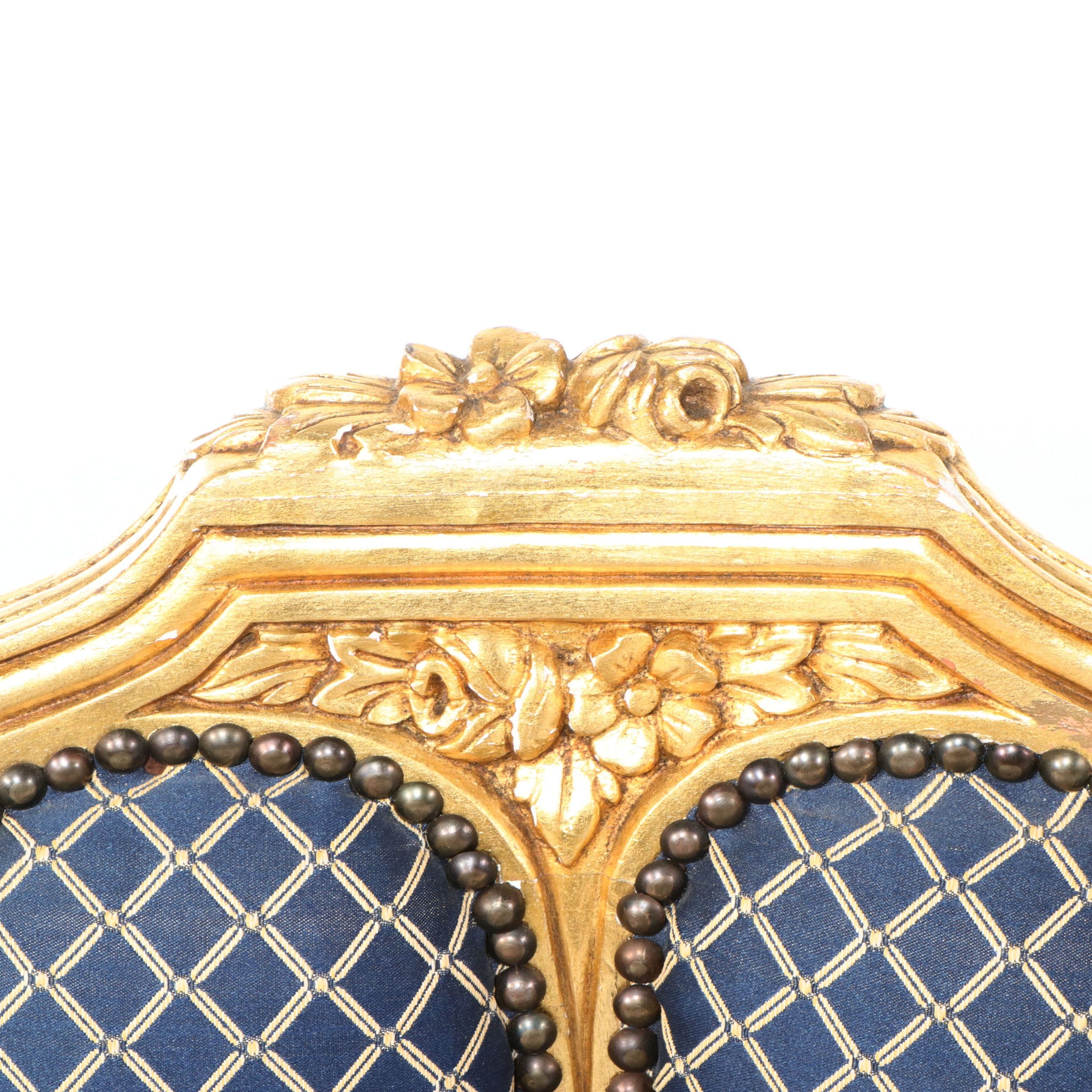 Pair of Louis XVI Style Giltwood Side Chairs, 20th Century