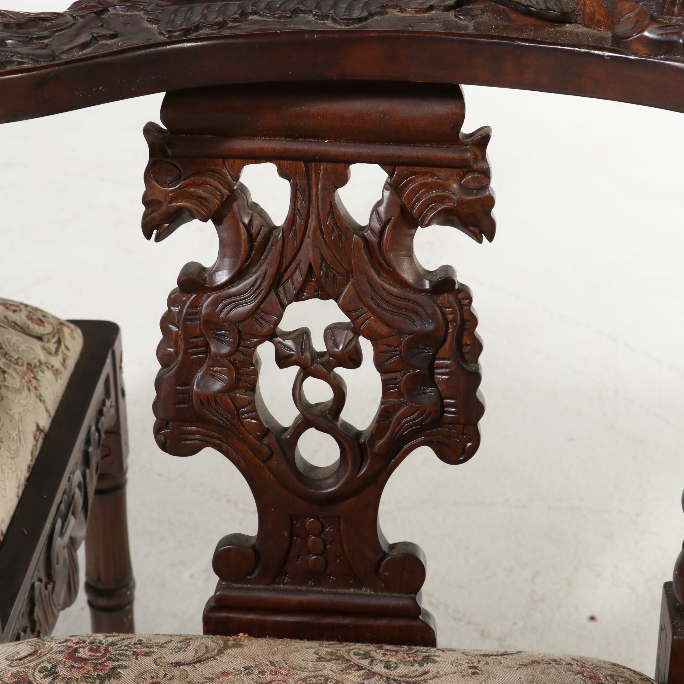 Victorian Carved Mahogany Tête-à-Tête