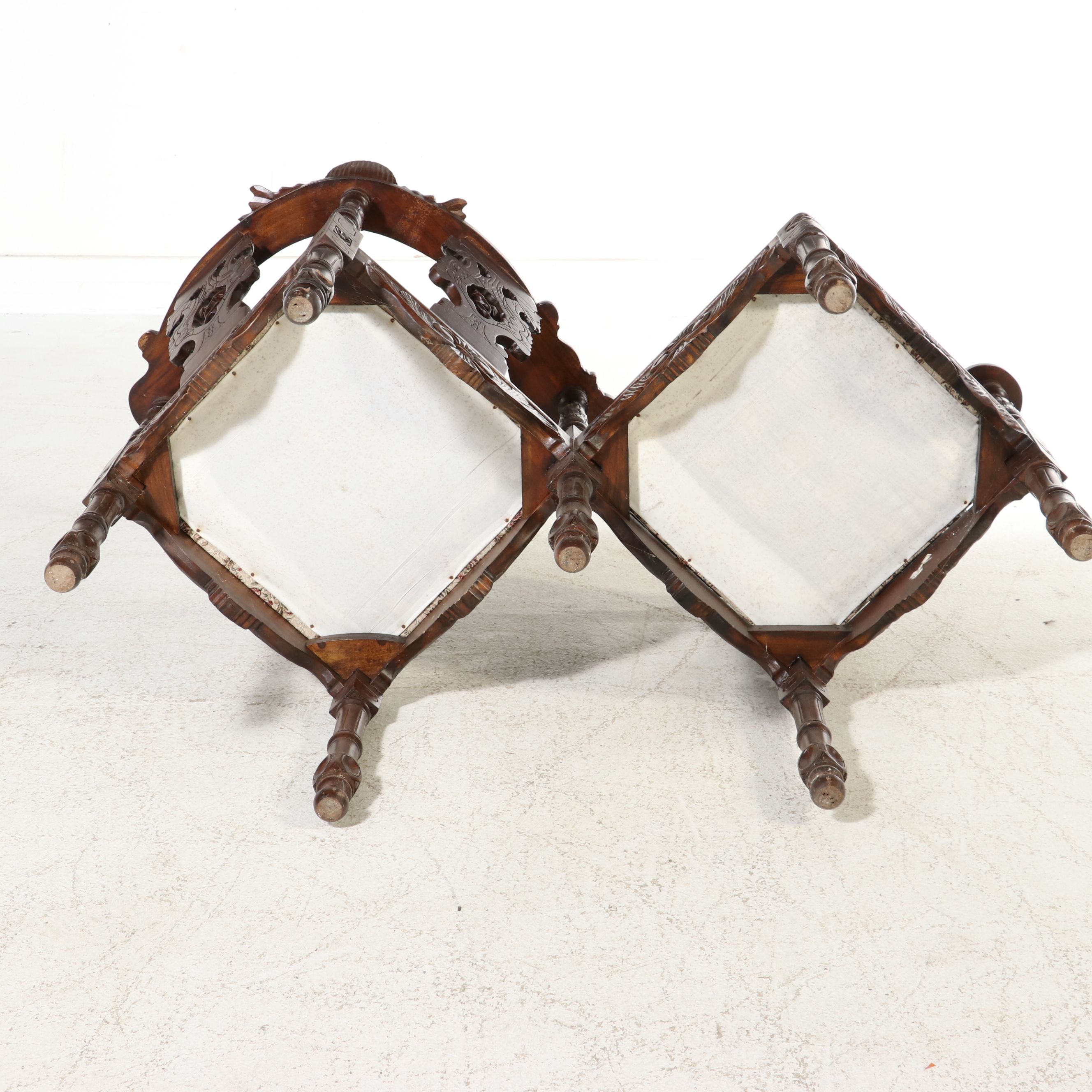 Victorian Carved Mahogany Tête-à-Tête