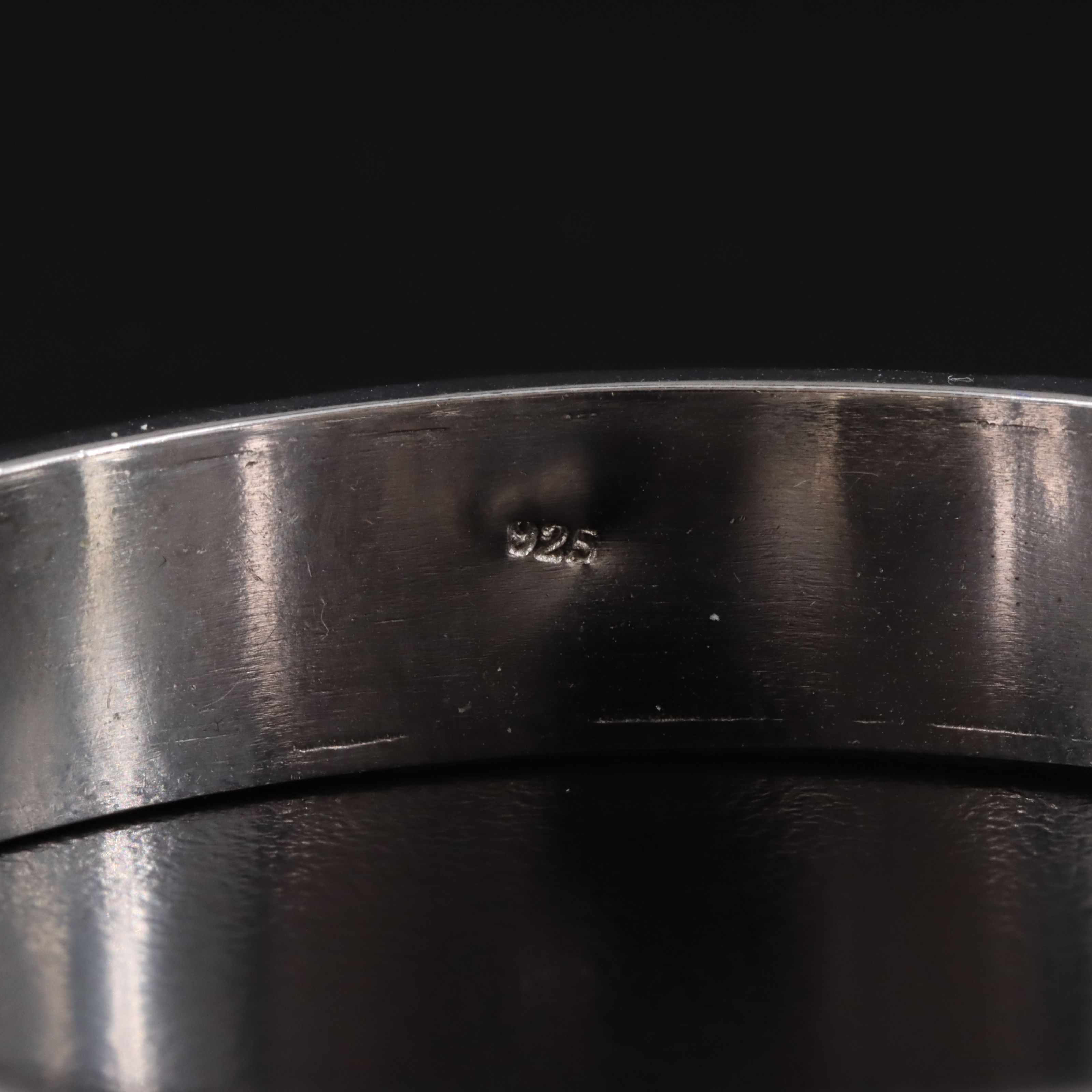 Sterling Lab Grown Ruby Inlay Bangle