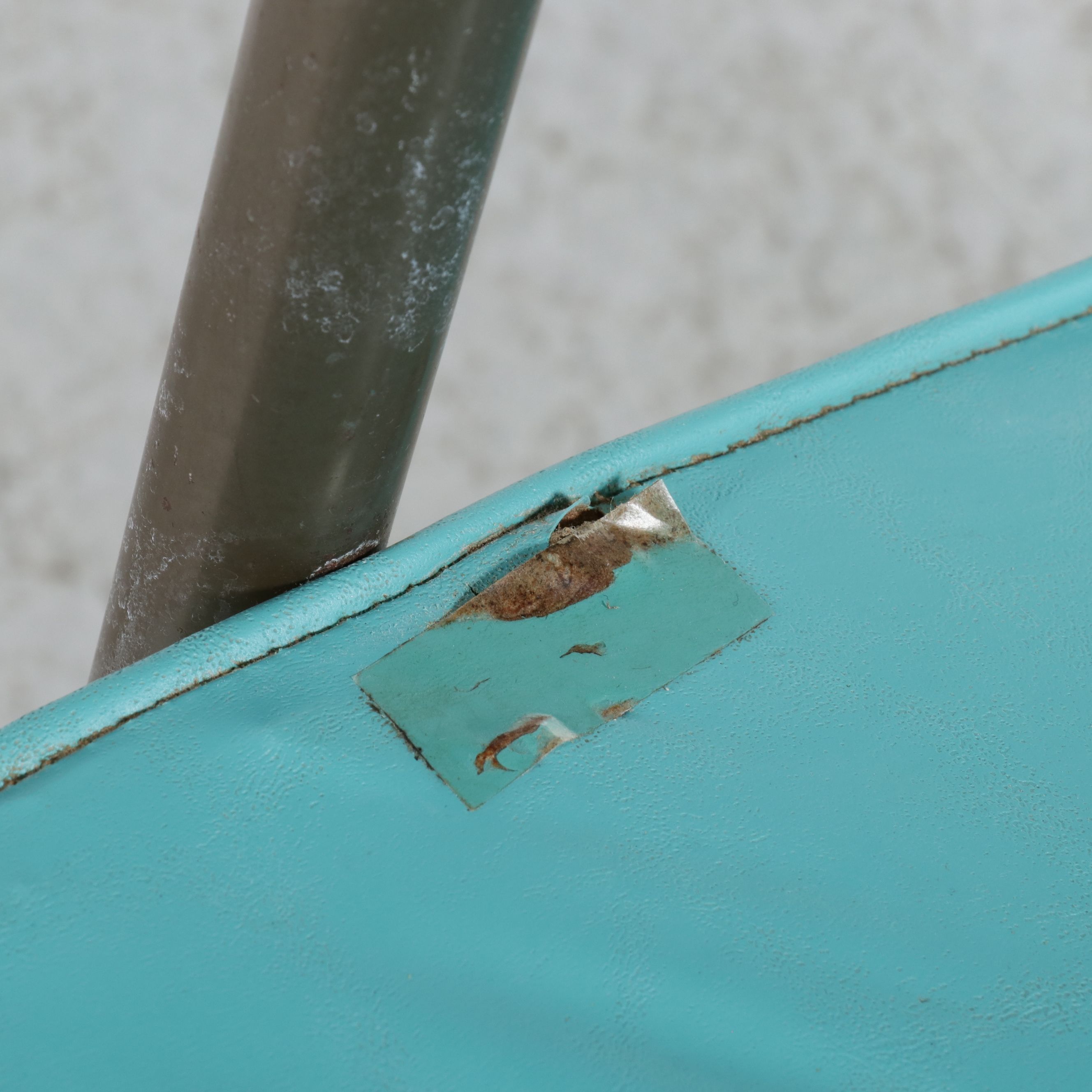 Mid Century Modern Turquoise Vinyl Lounge Chair