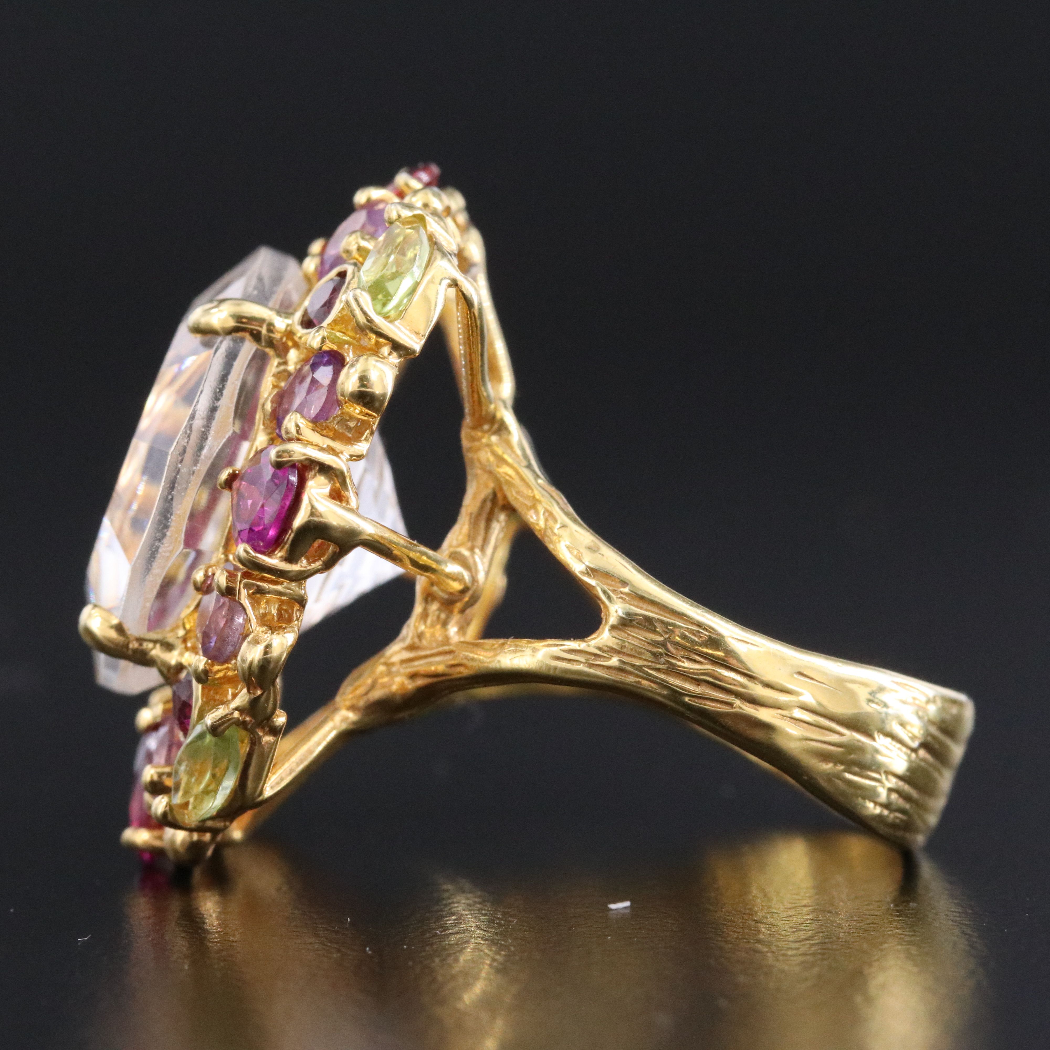 Sterling Rock Crystal and Amethyst Ring